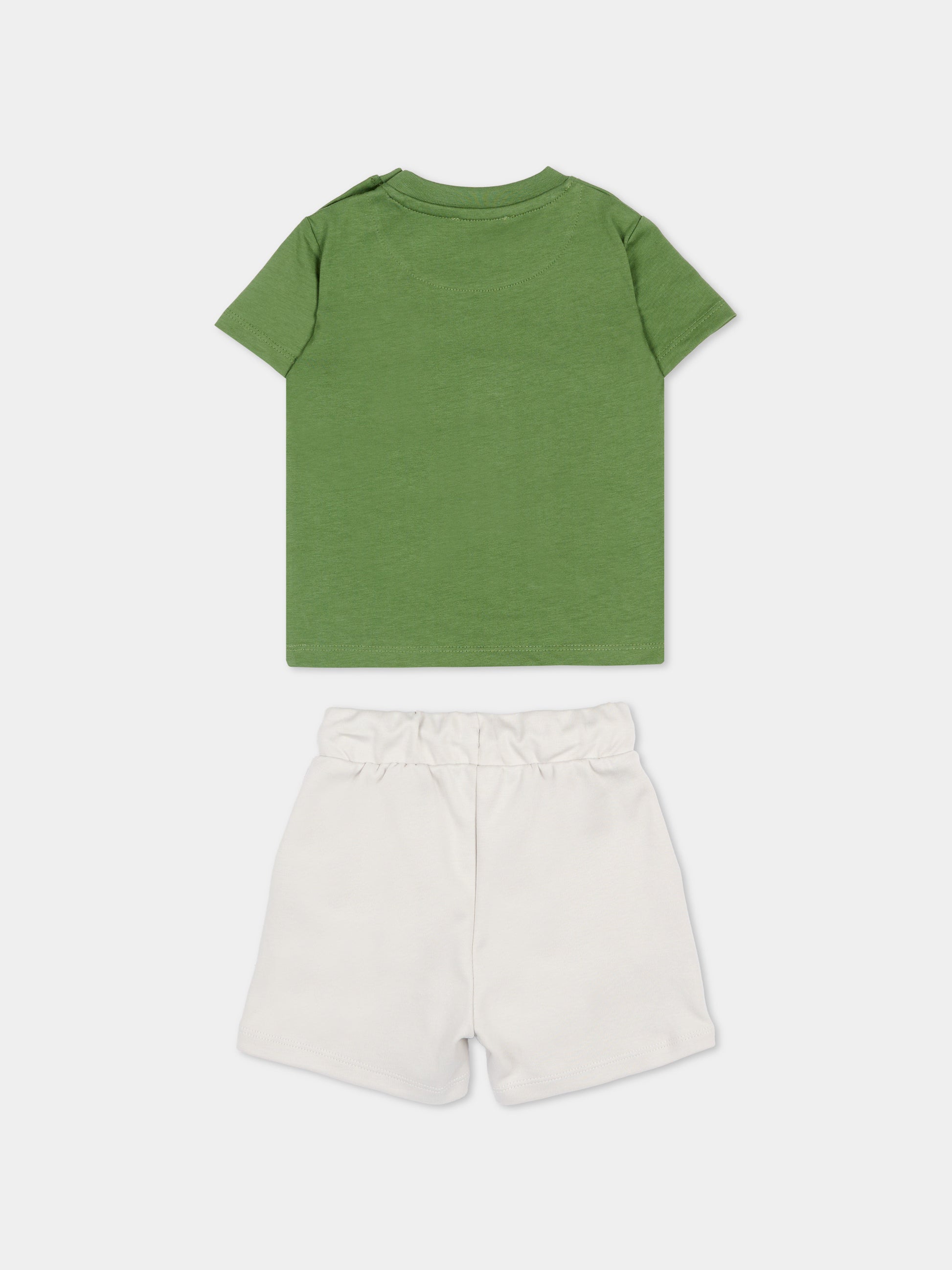 Completo sportivo verde per neonato con logo,Richmond,RIP26022CJ GREEN WILLOW BOUGH