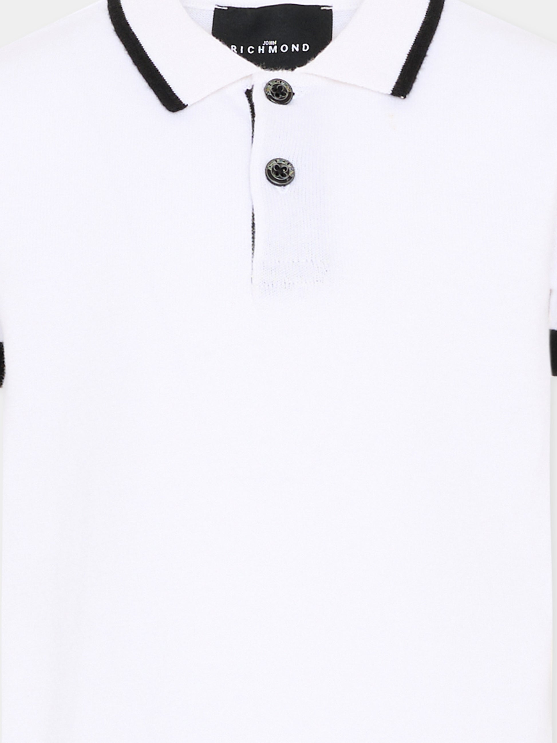 Polo bianca per bambino con logo,Richmond,RBP26147PO WHITE