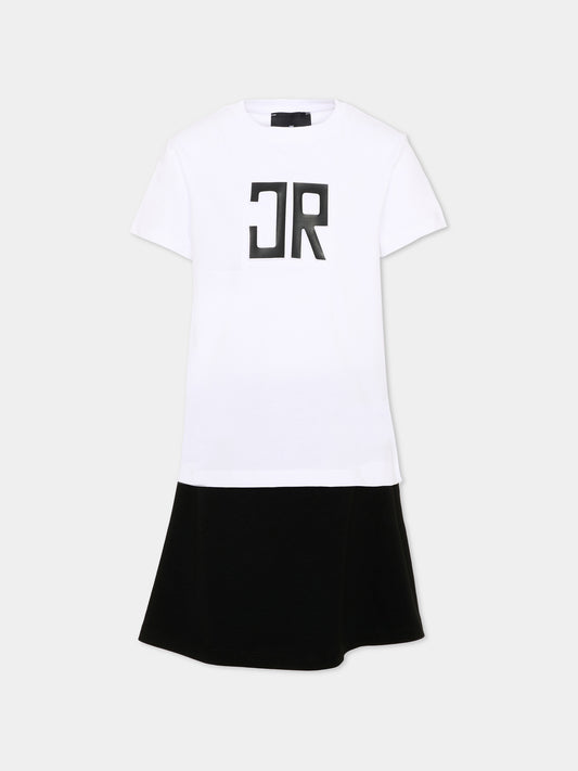 Completo sportivo bianco per bambina con logo,Richmond,RGP26005CJ WHITE