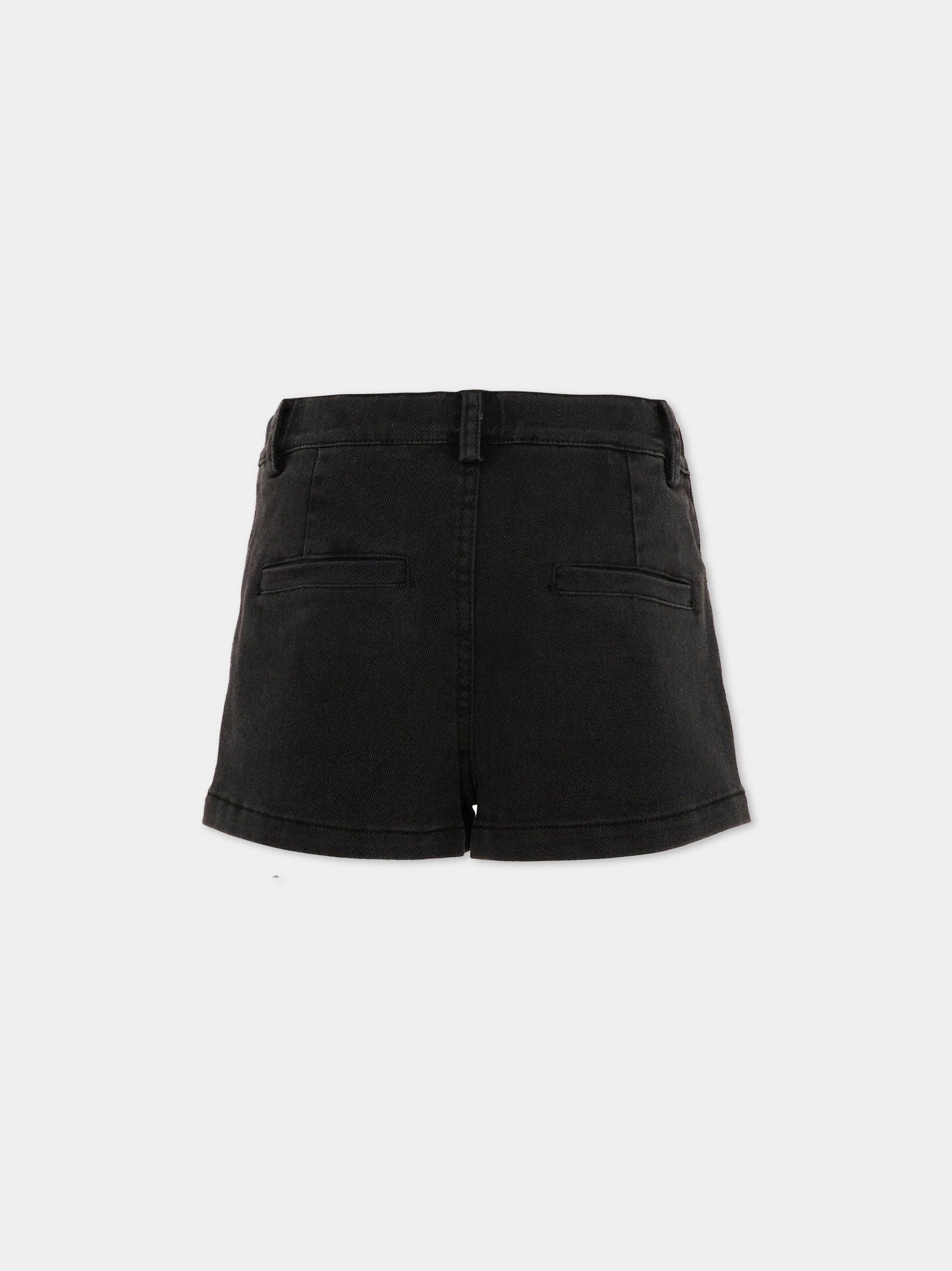 Shorts nero per bambina con ricami,Richmond,RGP26122SH BLACK