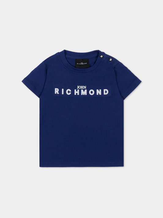 T-Shirt blu per neonato con logo,Richmond,RIP26002TS BLUE BEACON
