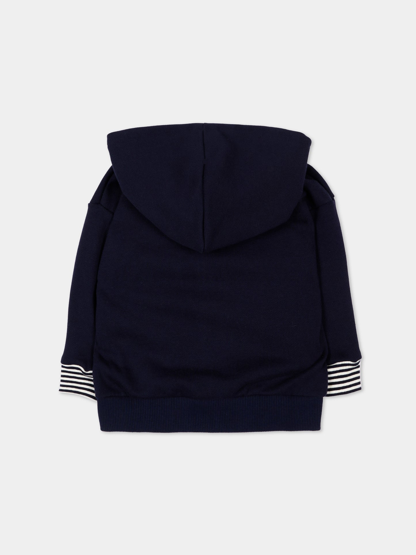 Felpa blu per neonato a righe,Petit Bateau,A0FB0 SOIR 01