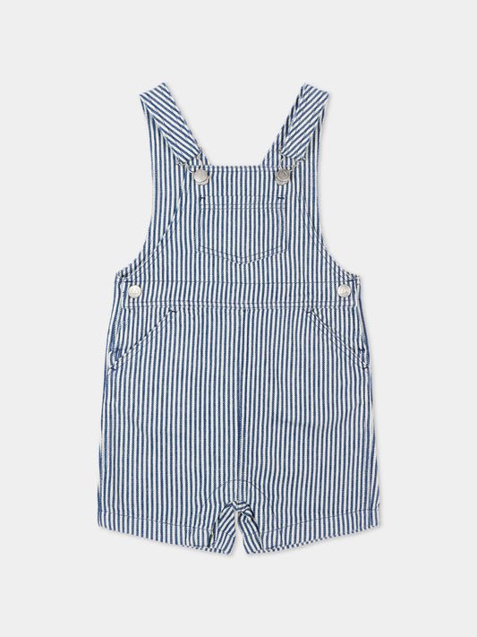 Salopette multicolor per neonati a righe,Petit Bateau,A0F4B CREPUSCULE/MARSHMALLOW 01