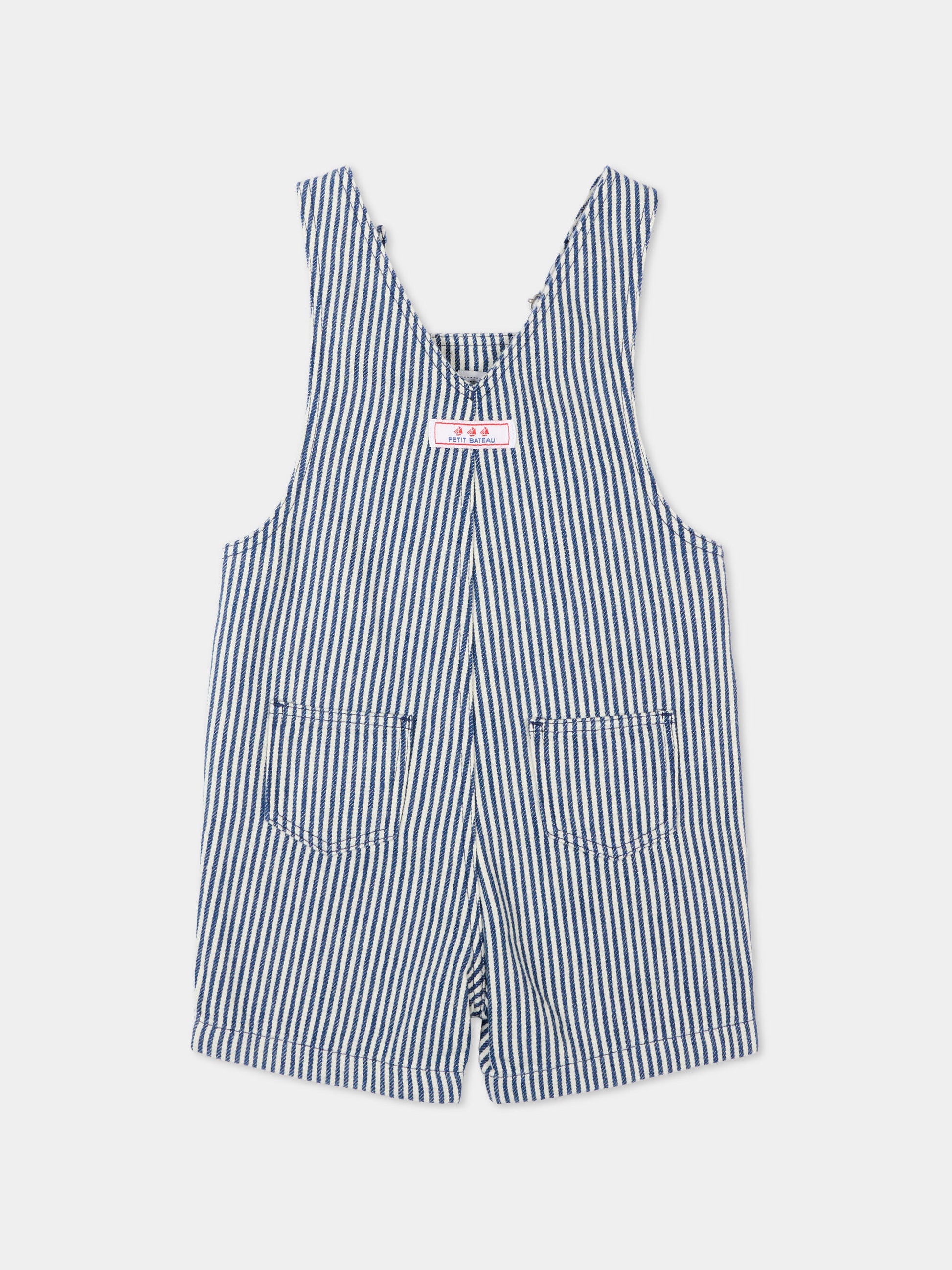 Salopette multicolor per neonati a righe,Petit Bateau,A0F4B CREPUSCULE/MARSHMALLOW 01