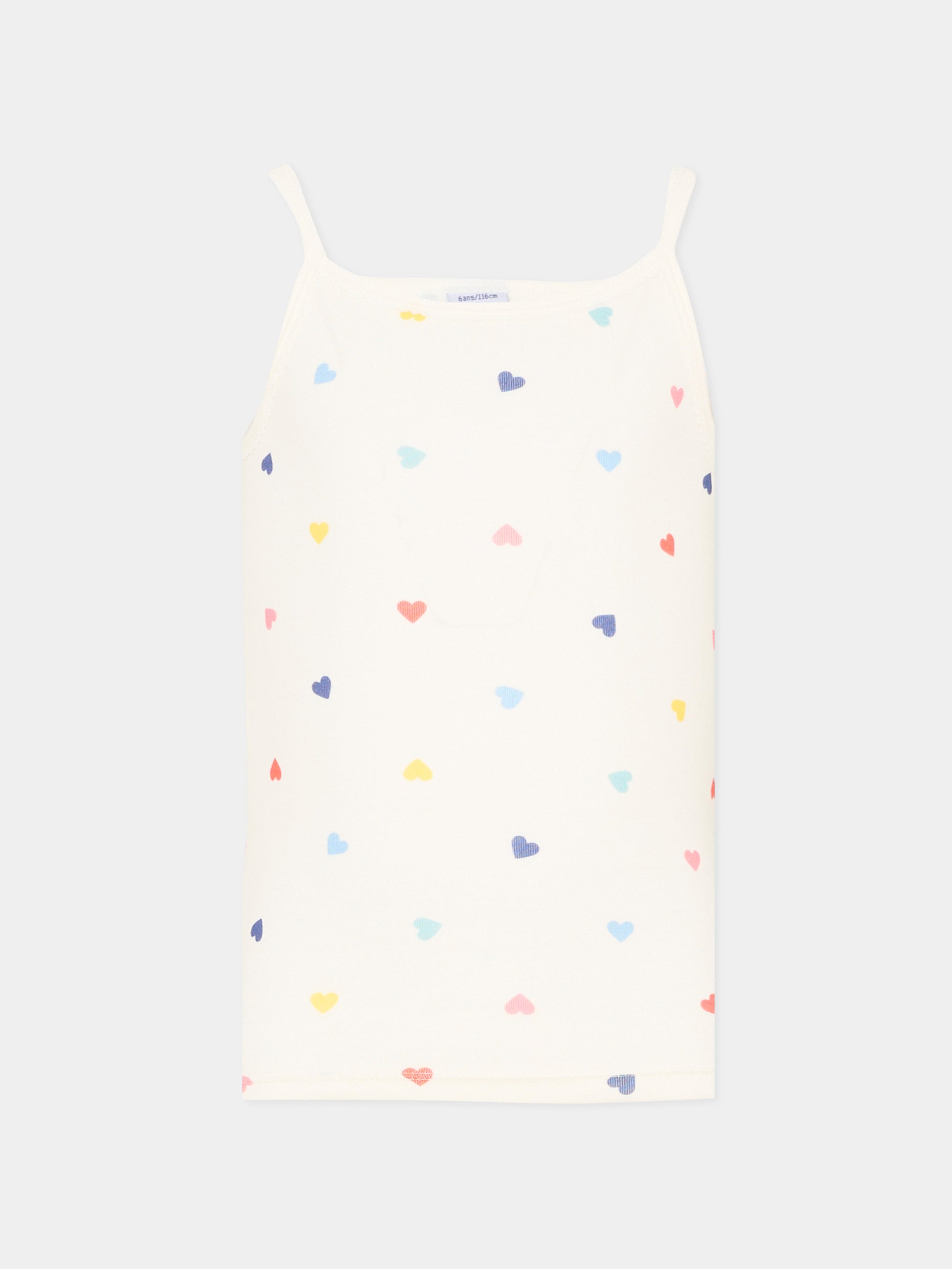 Set canottiere multicolor per bambina a cuori,Petit Bateau,A0FGP VARIANTE 1 00