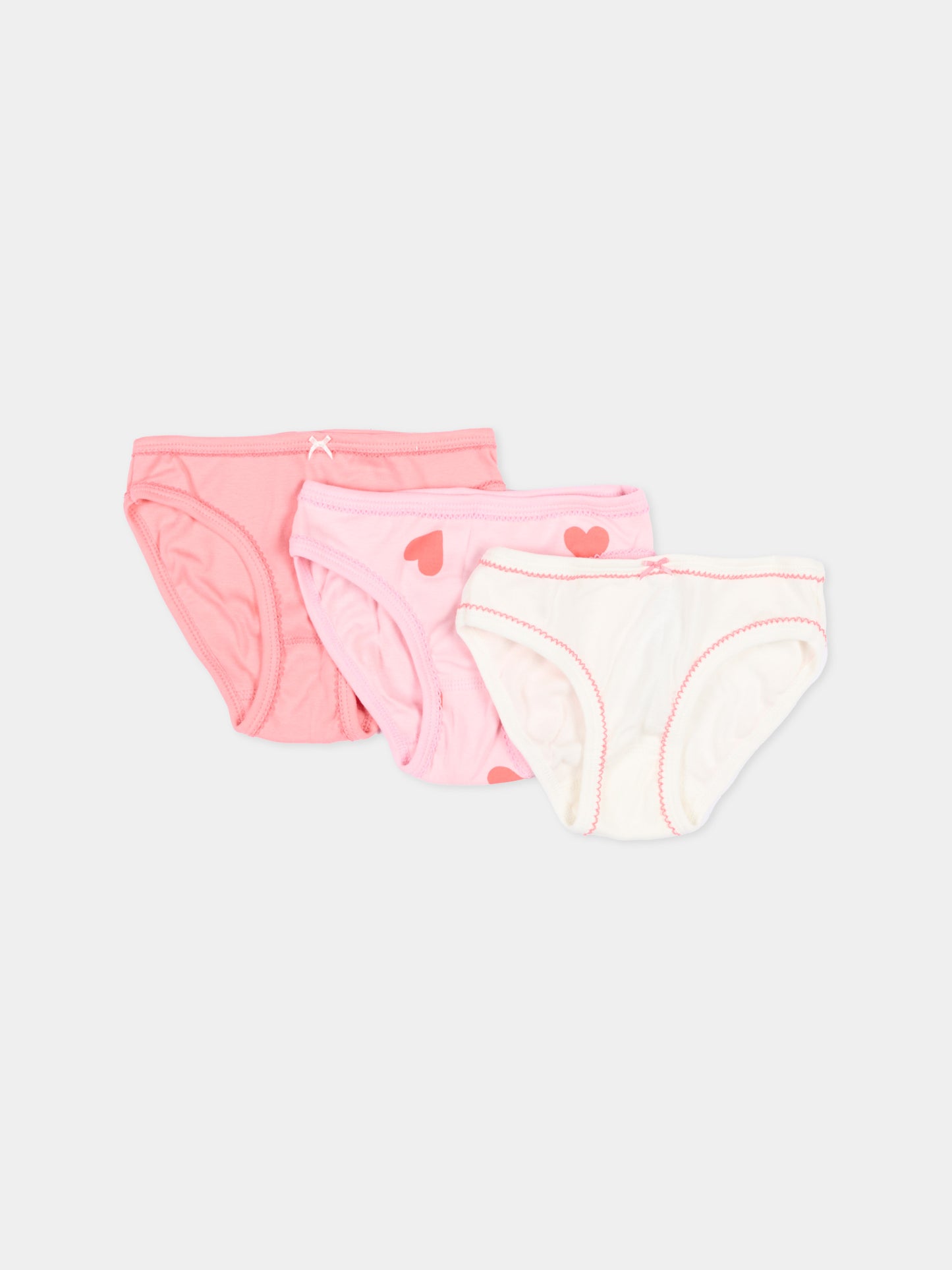Set slip multicolor per bambina con cuori,Petit Bateau,A0FGT VARIANTE 1 00
