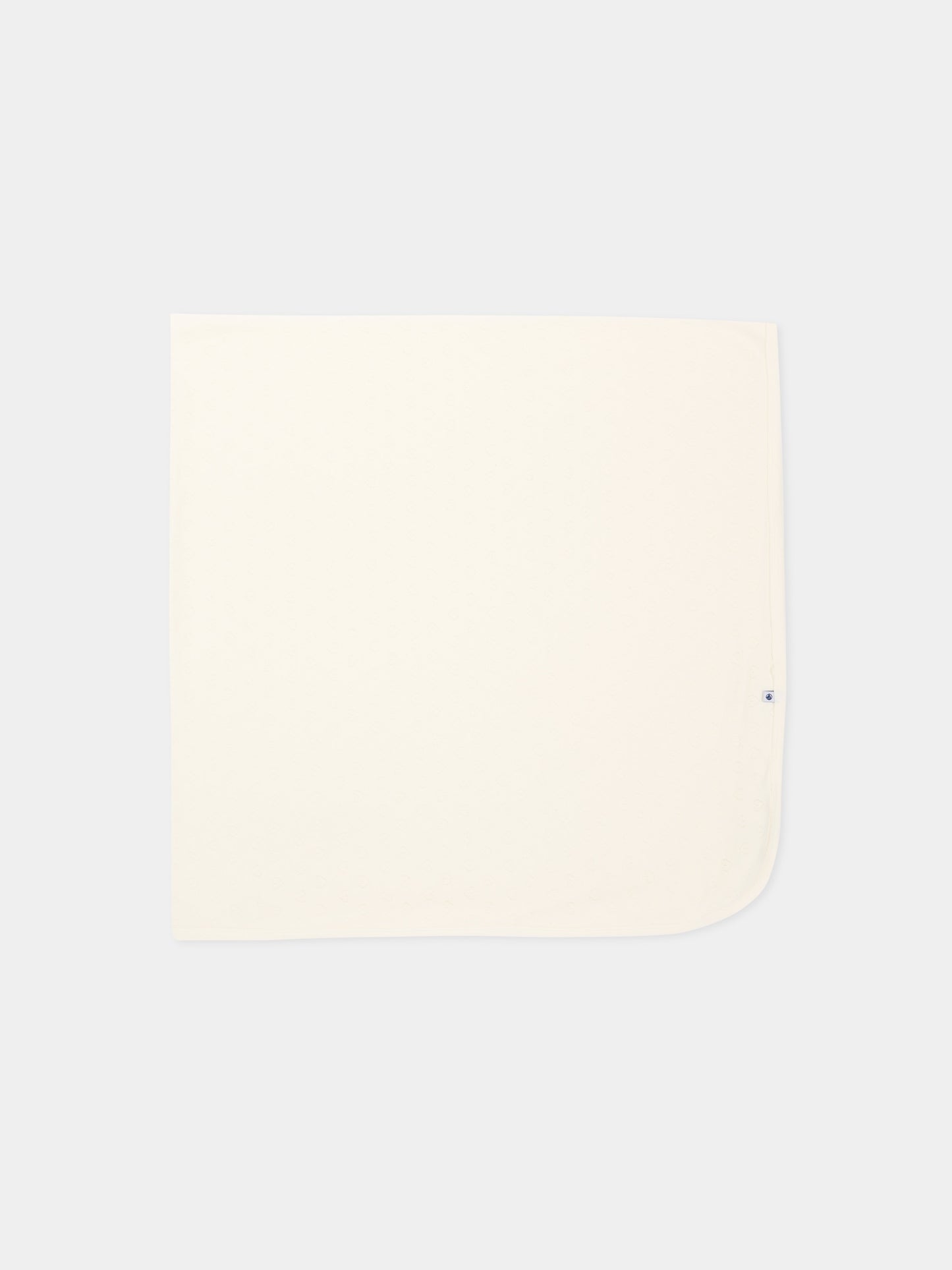 Coperta avorio per neonati con cuori,Petit Bateau,A0G1V MARSHMALLOW 01