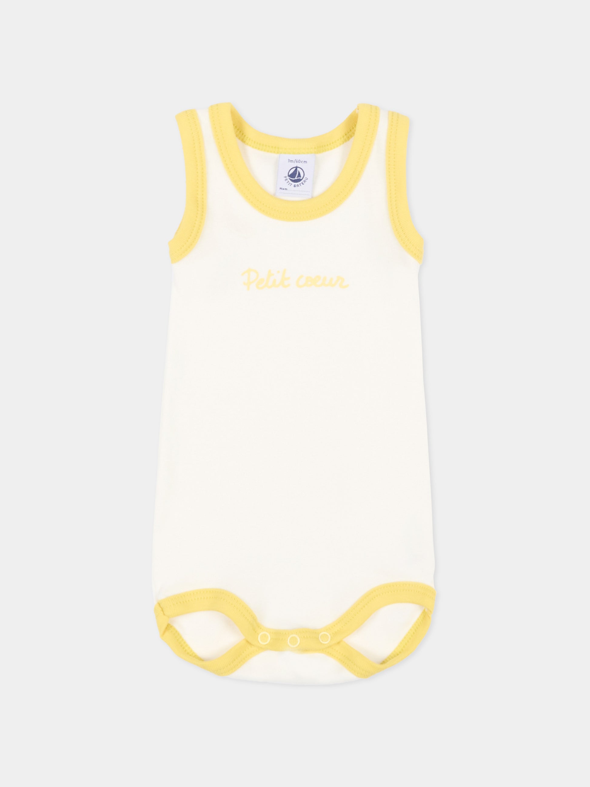 Set body bianco per neonato con profili colorati,Petit Bateau,A0FSL VARIANTE 1 00