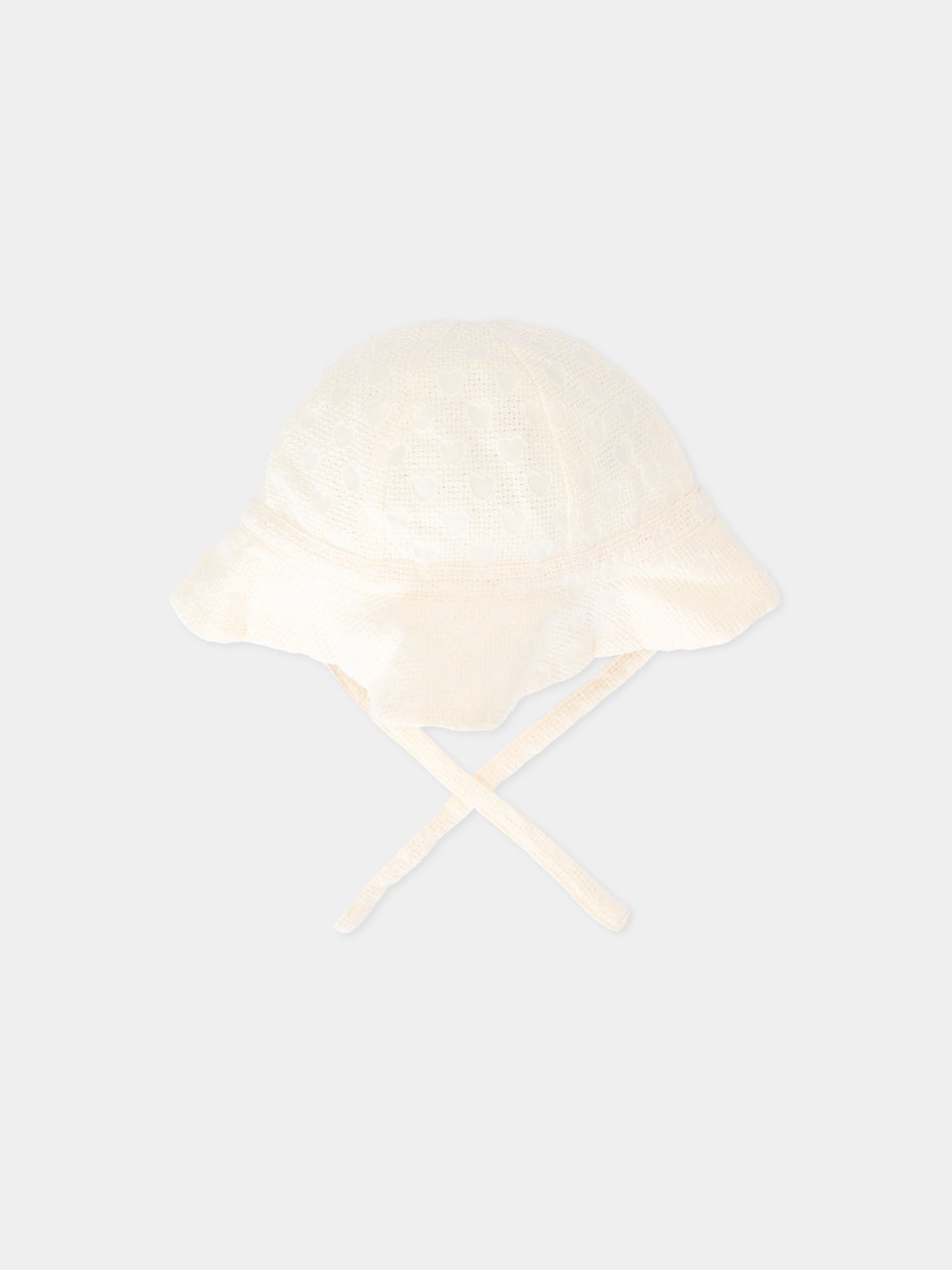 Cloche avorio per neonata con cuori,Petit Bateau,A0FDV MARSHMALLOW 01