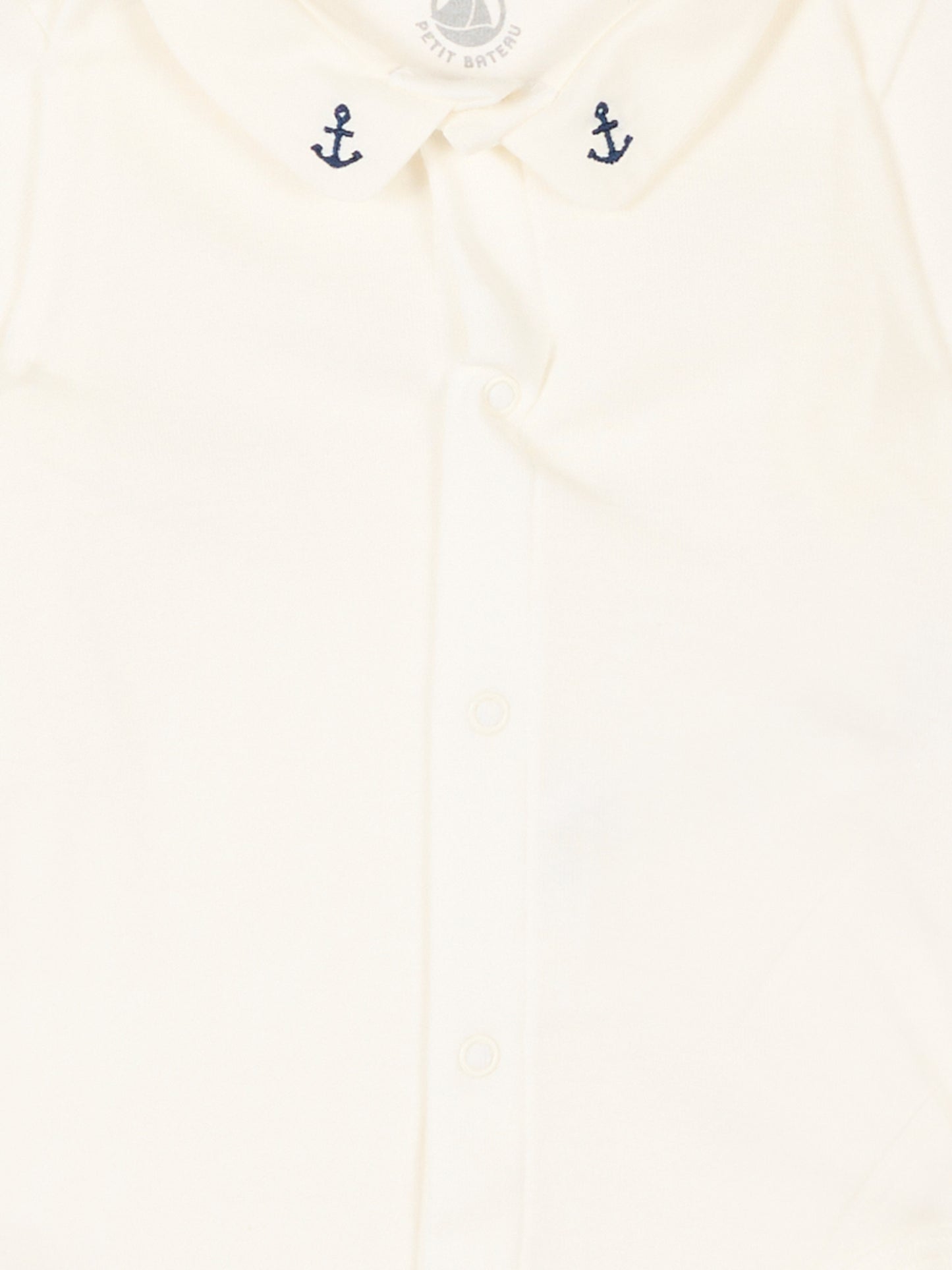 Salopette bianca per neonato a righe,Petit Bateau,A0EZ3 MARSHMALLOW/SMOKING 01