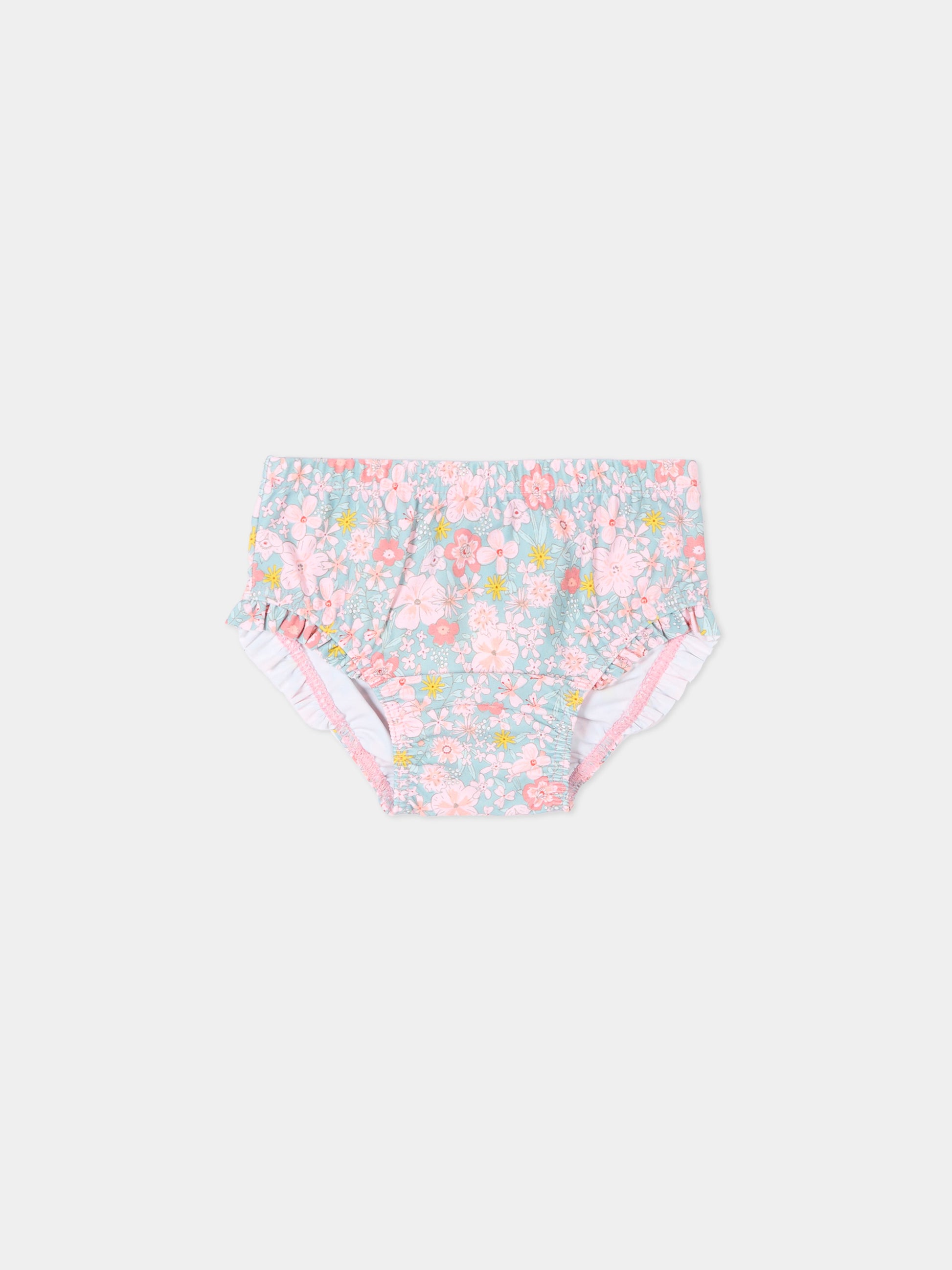 Slip bikini multicolor per neonata floreale,Petit Bateau,A0FNH SPRAY/MULTICO 01