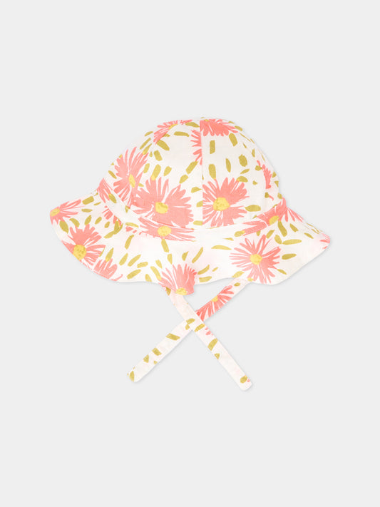 Cloche multicolor per neonata con fiori,Petit Bateau,A0FDU MARSHMALLOW/MULTICO 01