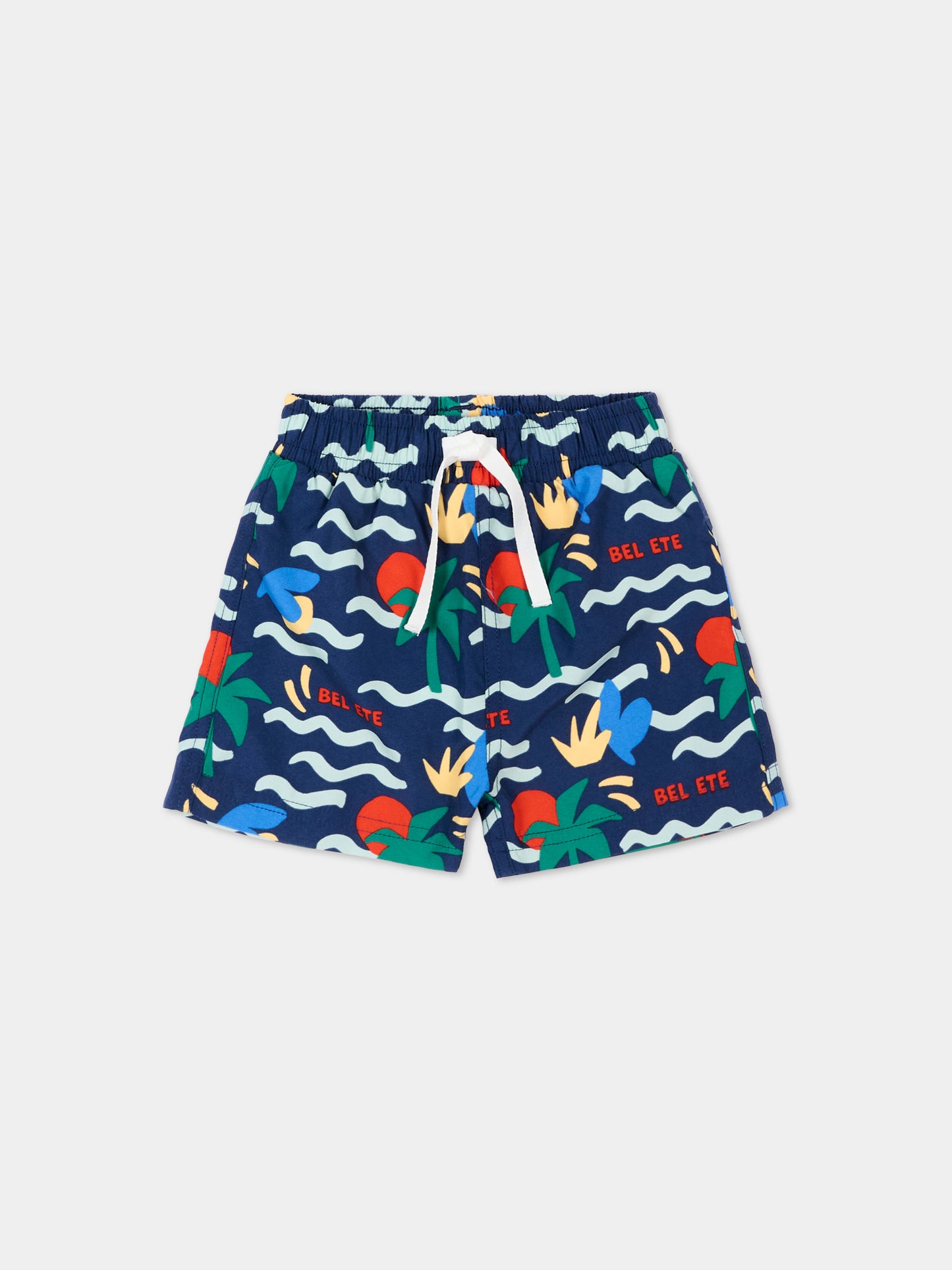 Boxer mare blu per neonato con stampa palme,Petit Bateau,A0FMB CREPUSCULE/MULTICO 01