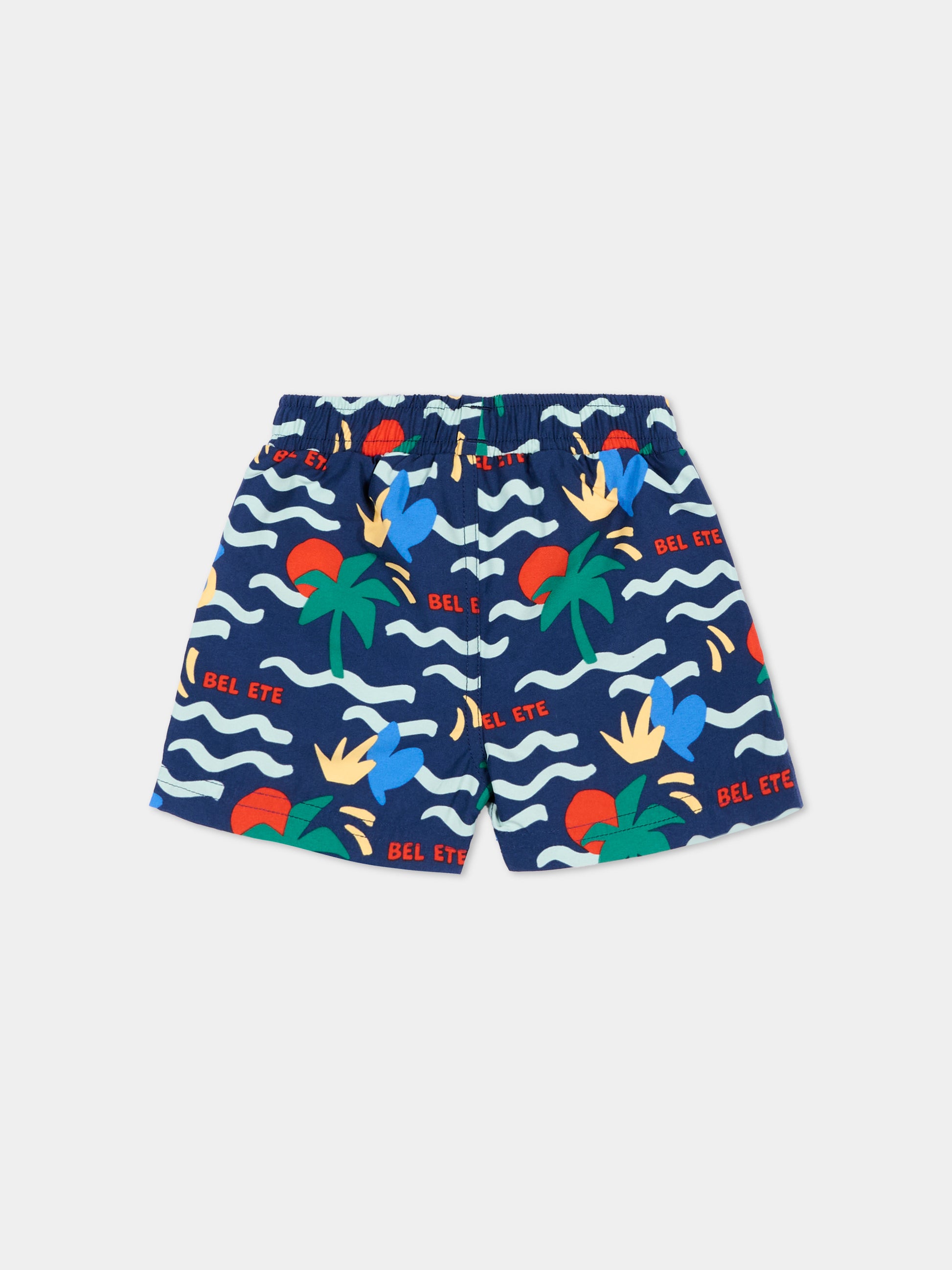 Boxer mare blu per neonato con stampa palme,Petit Bateau,A0FMB CREPUSCULE/MULTICO 01