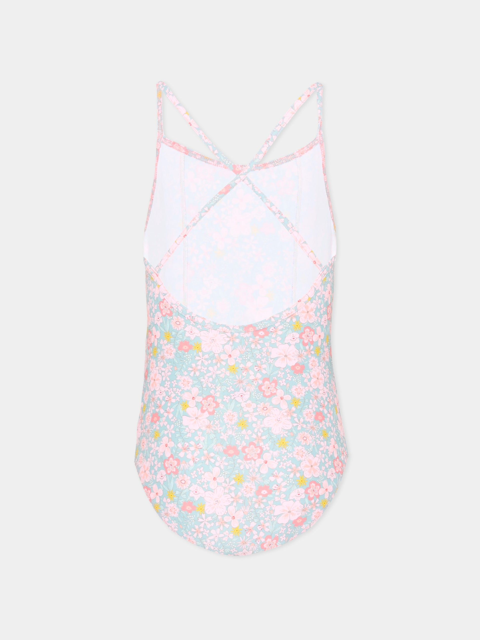 Costume intero multicolor per bambina floreale,Petit Bateau,A0FJ4 SPRAY/MULTICO 01