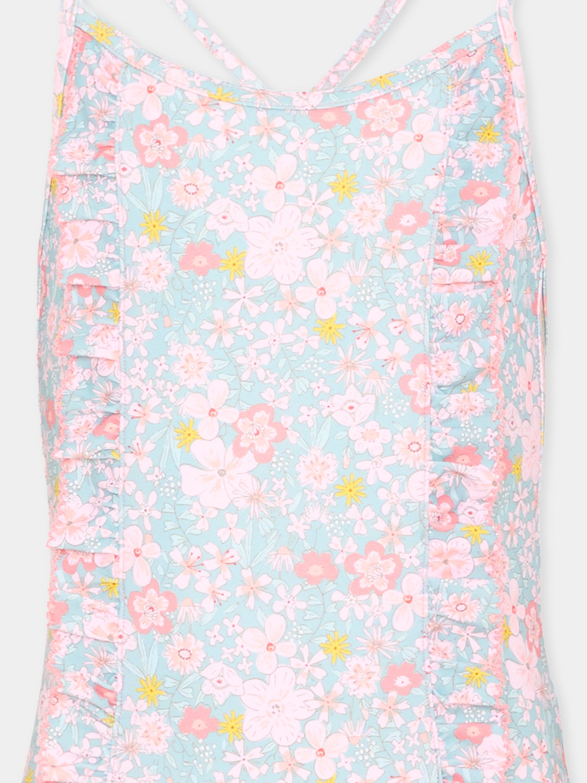 Costume intero multicolor per bambina floreale,Petit Bateau,A0FJ4 SPRAY/MULTICO 01