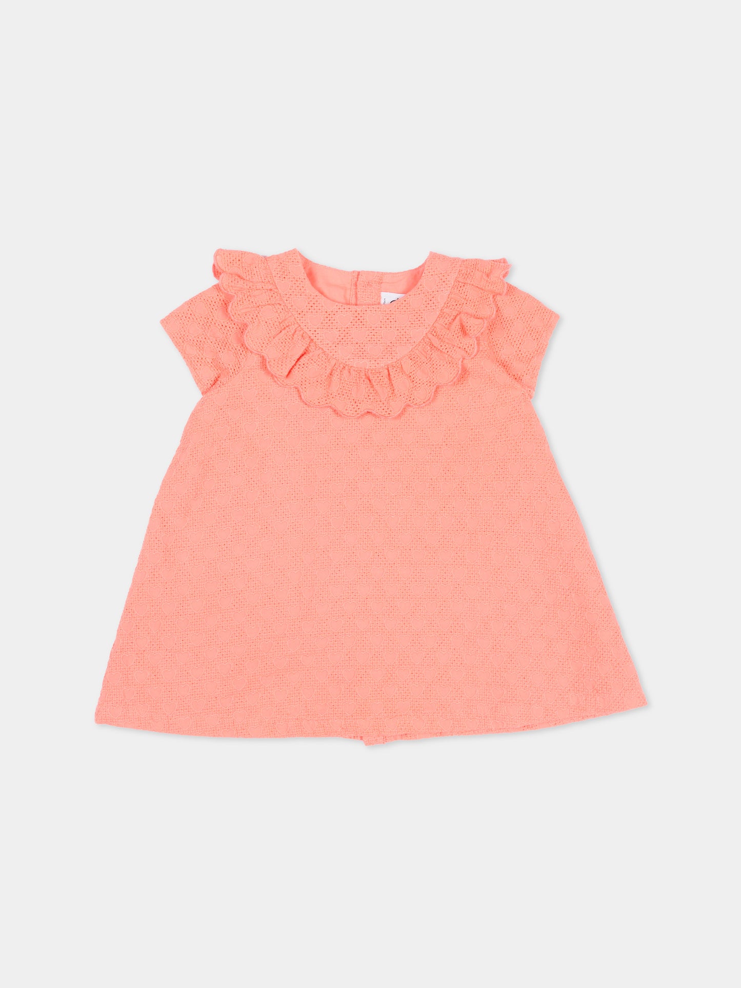 Vestito rosa per neonata traforato,Petit Bateau,A0F51 FLAMAND 02