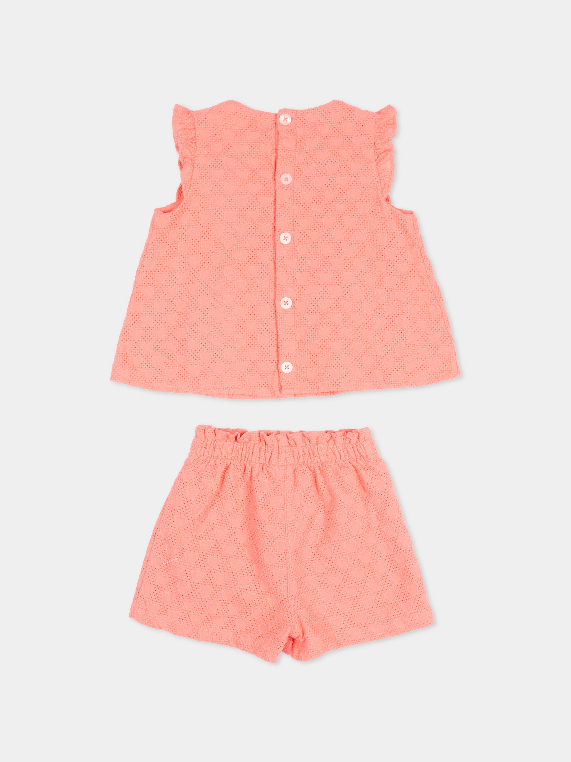 Completo sportivo rosa per neonata a cuori,Petit Bateau,A0FAE FLAMAND 01