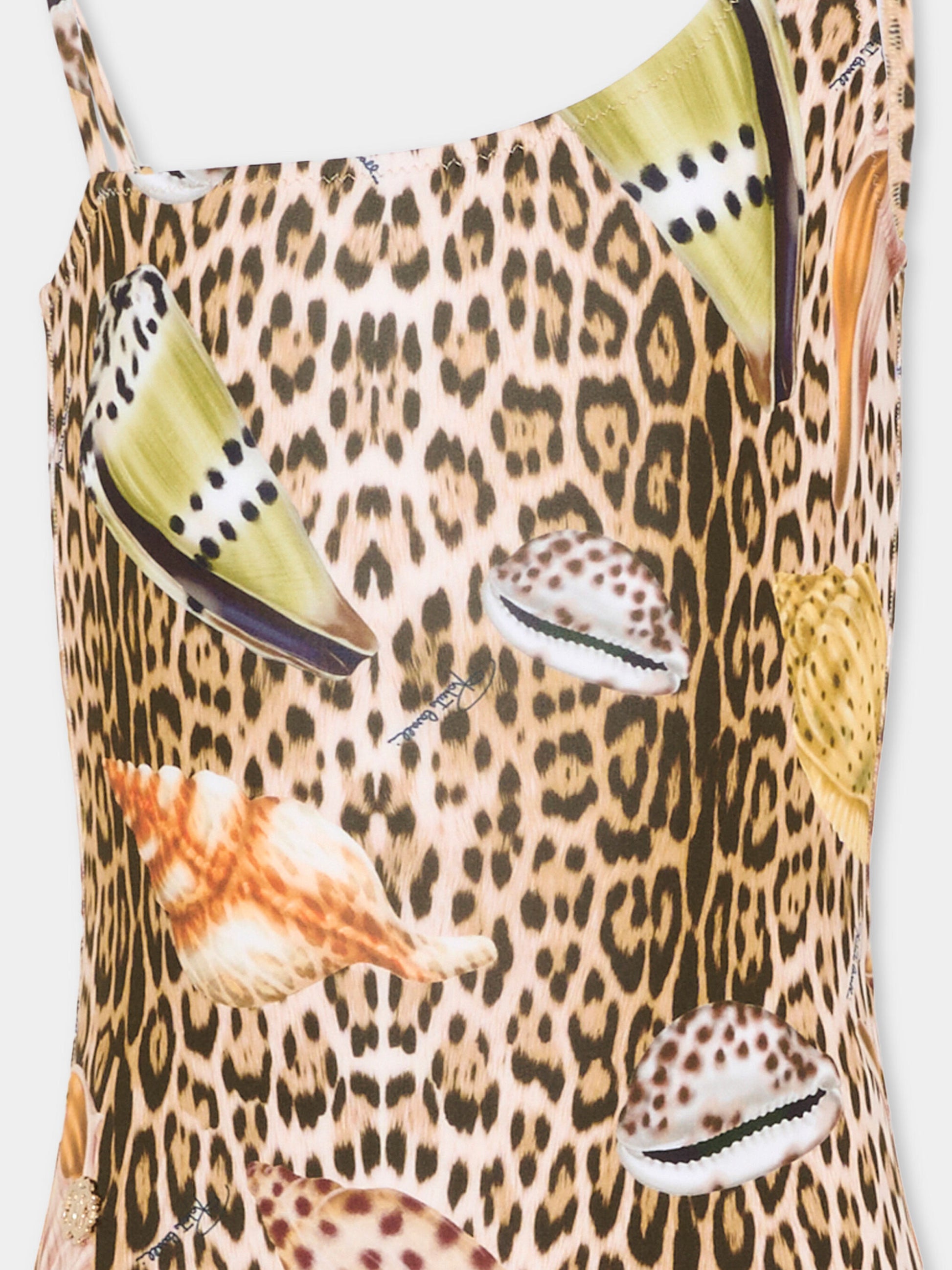 Costume intero multicolor per bambina animalier,Roberto Cavalli Kids,CGP26055CO MACULA NEW HERITAGE