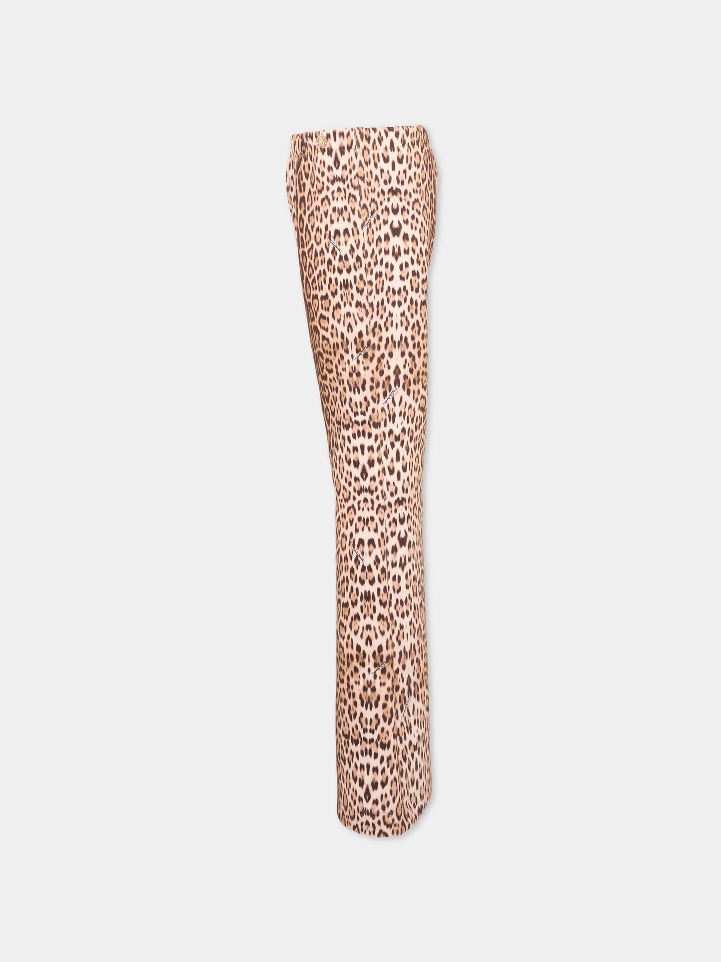 Leggings marroni per bambina animalier,Roberto Cavalli Kids,CGP26007LE MACULA NEW HERITAGE