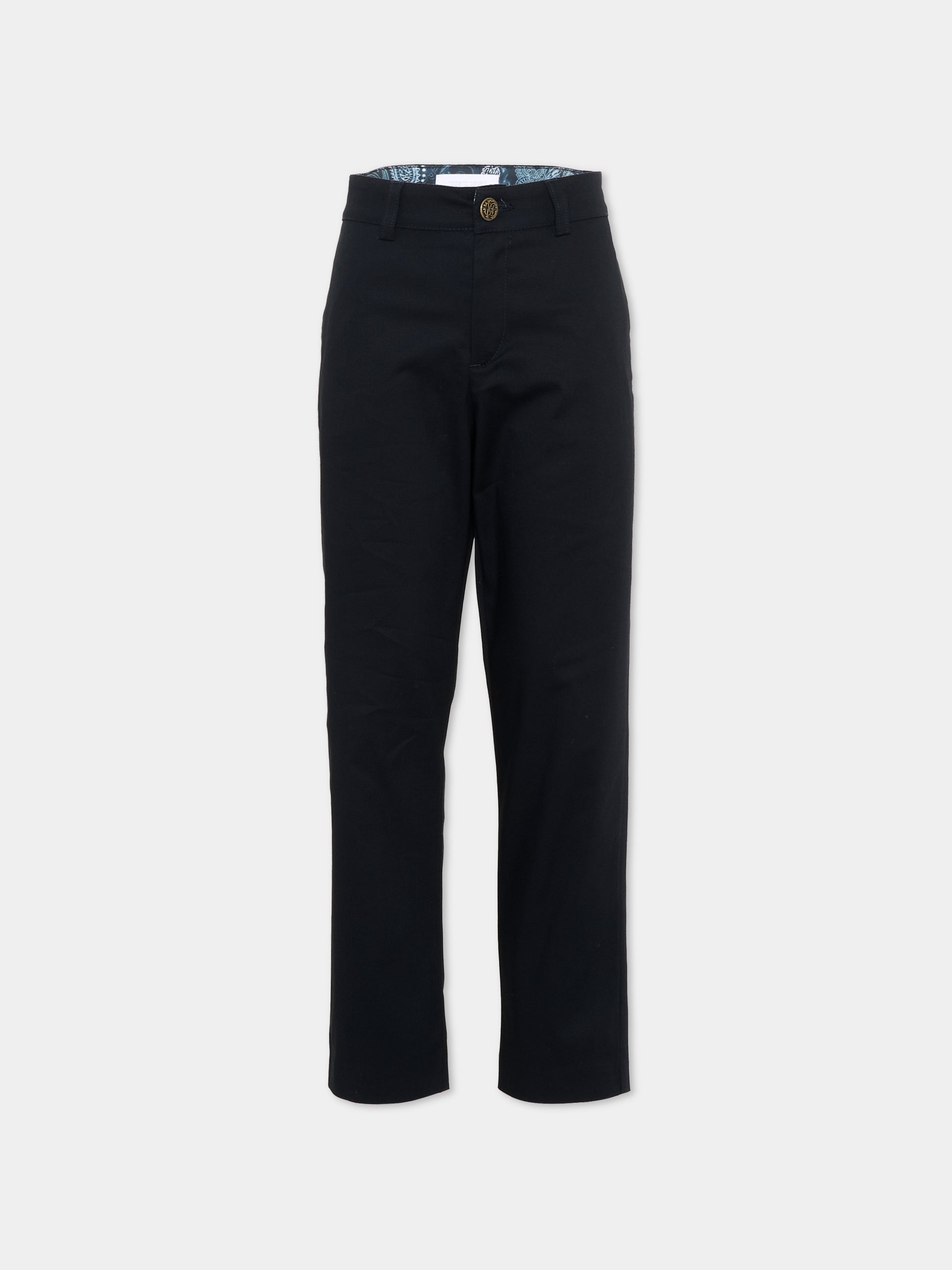 Pantaloni eleganti blu per bambino,Roberto Cavalli Kids,CBP26002PA BLUE PEACOAT