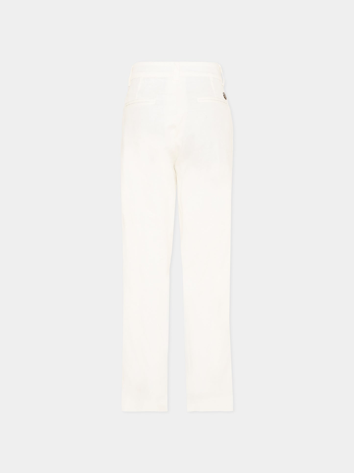 Pantaloni eleganti bianchi per bambino,Roberto Cavalli Kids,CBP26002PA WHITE