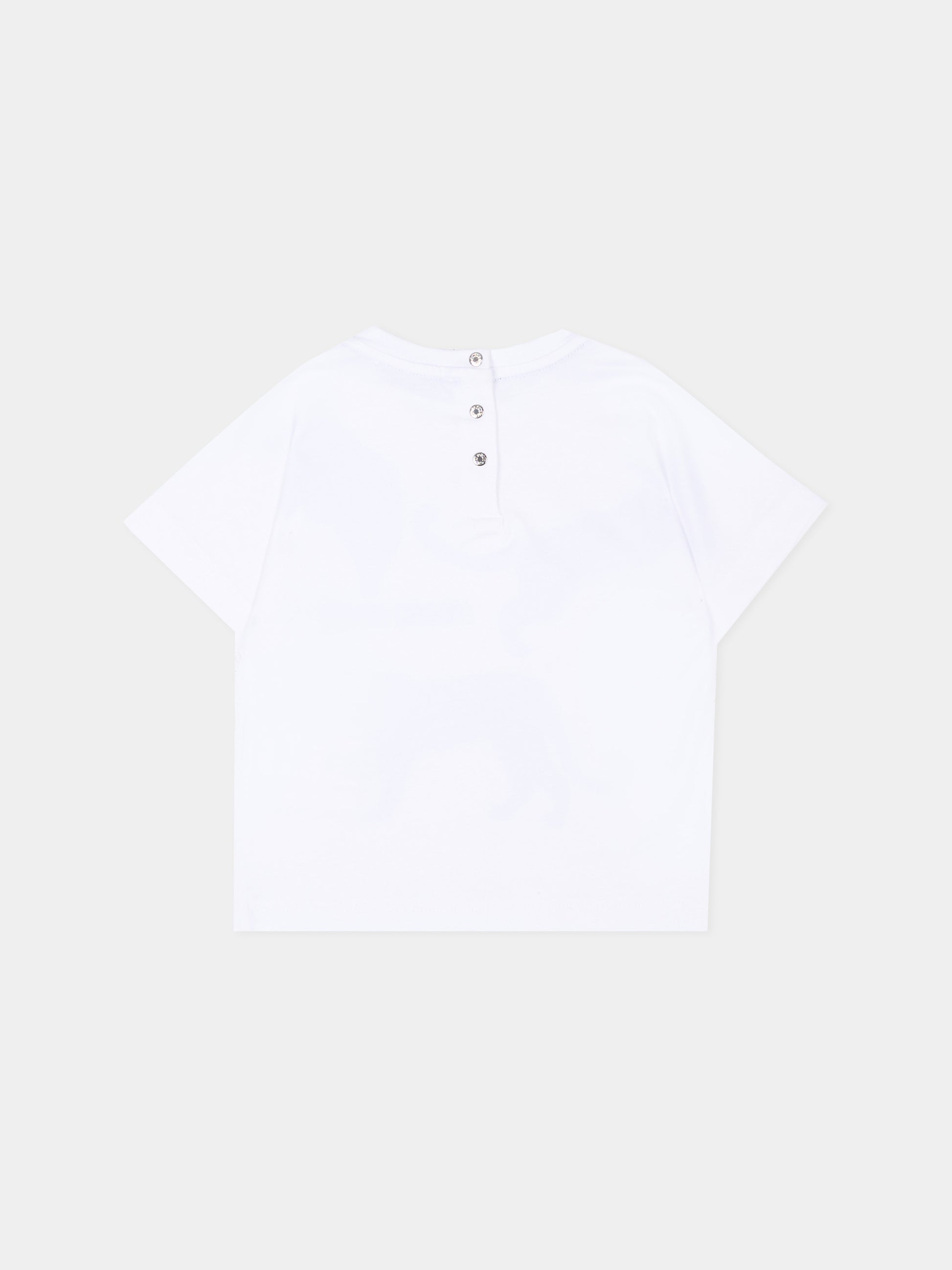 T-shirt bianca per neonato con stampa leopardi,Roberto Cavalli Kids,CIP26080TS WHITE