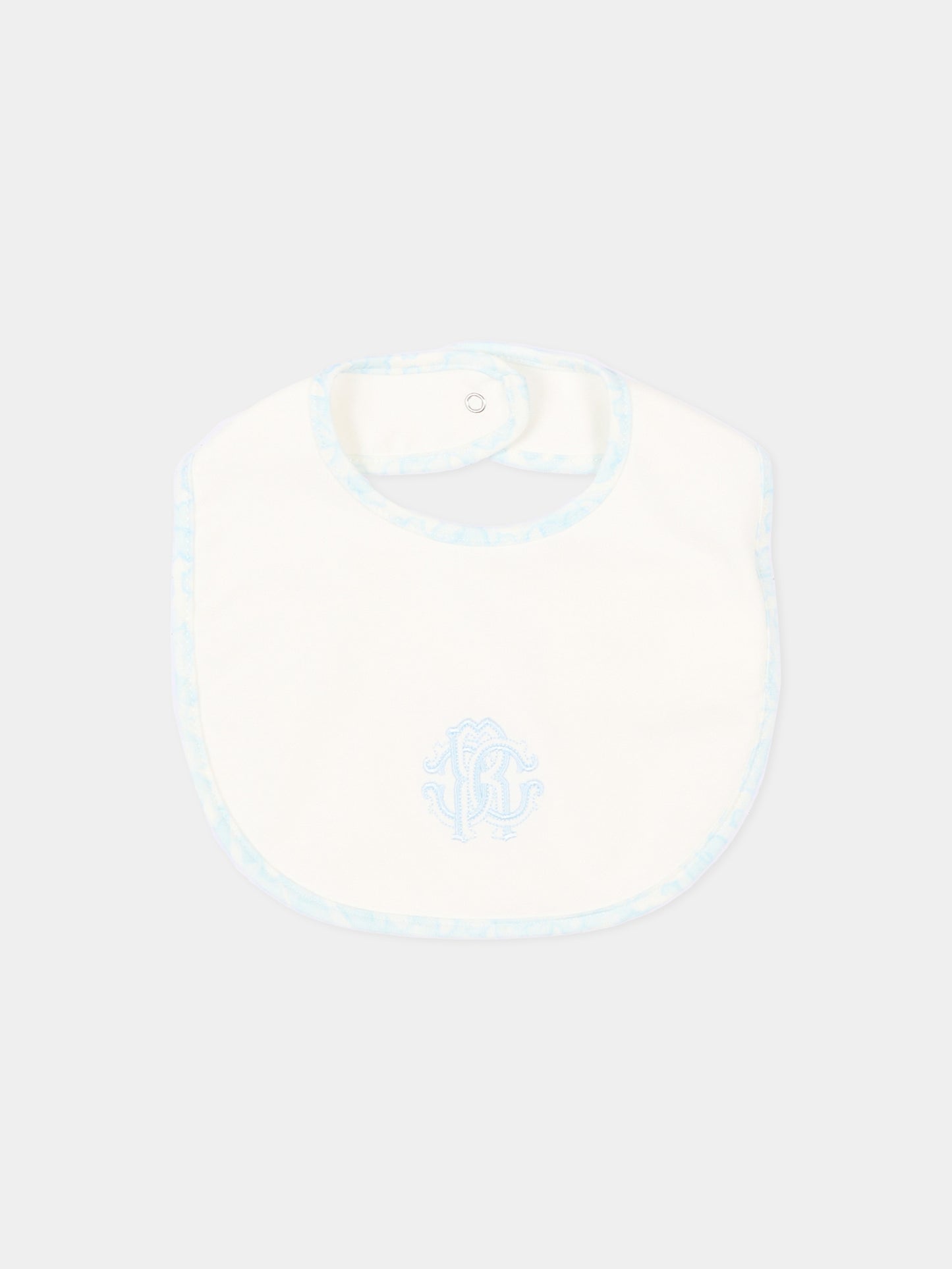 Set tutina celeste per neonato con monogram,Roberto Cavalli Kids,CLP26006TU ZEBRA CELESTE