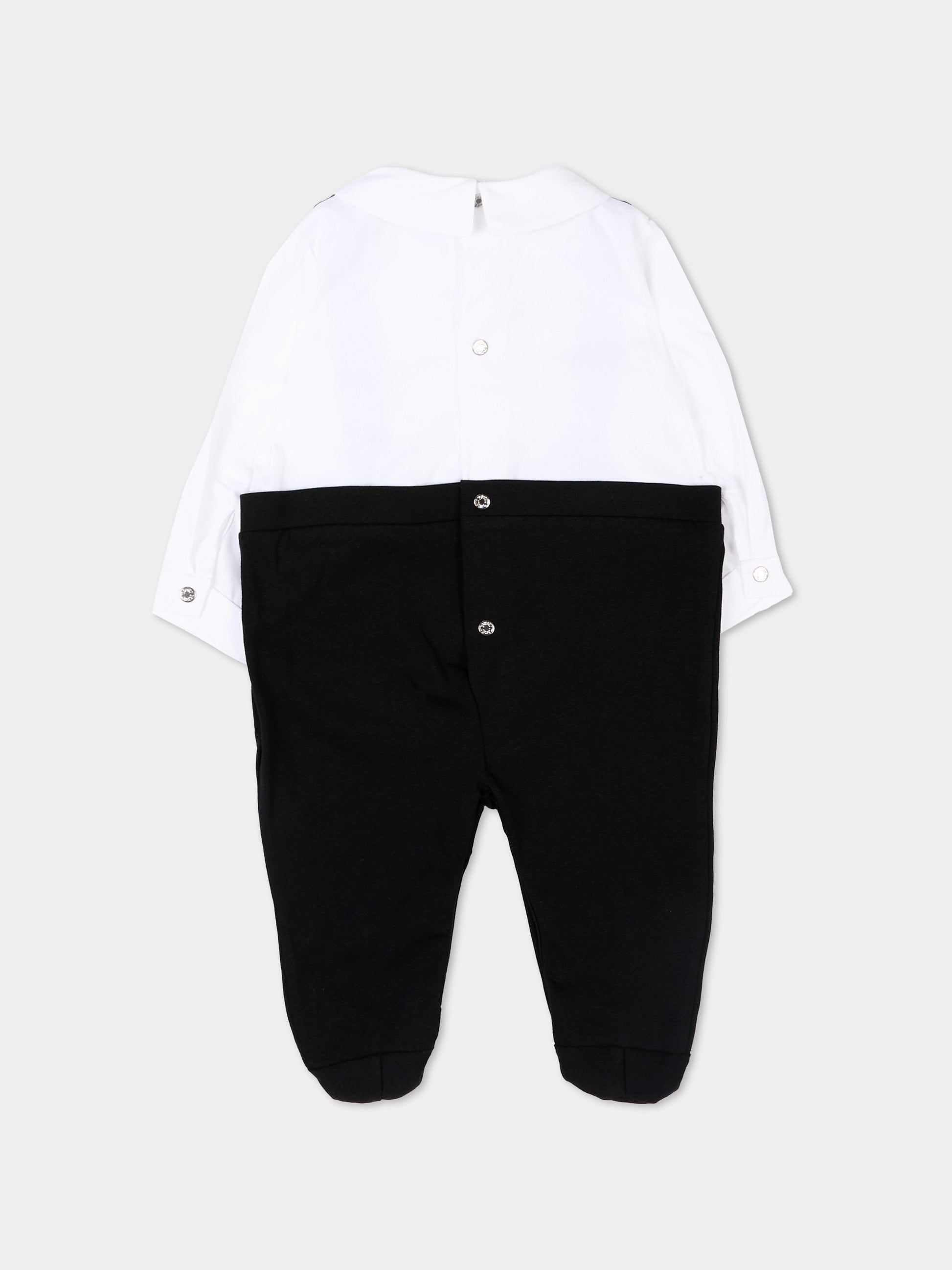 Tutina nera per neonato con papillon,Roberto Cavalli Kids,CLP26013TU BLACK