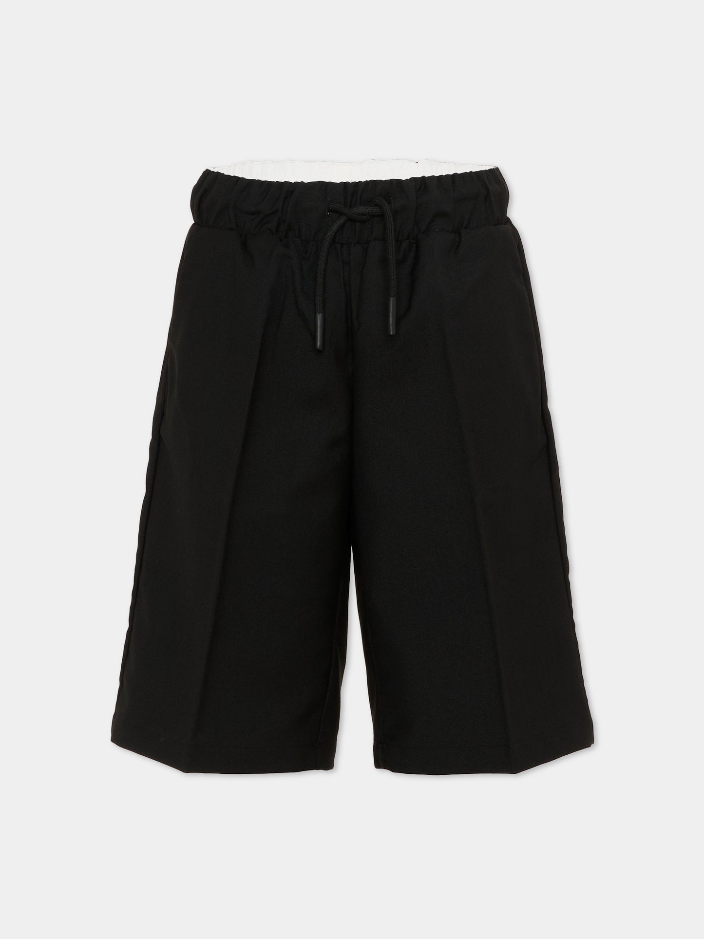 Shorts casual neri per bambino,Roberto Cavalli Kids,CBP26121BE BLACK