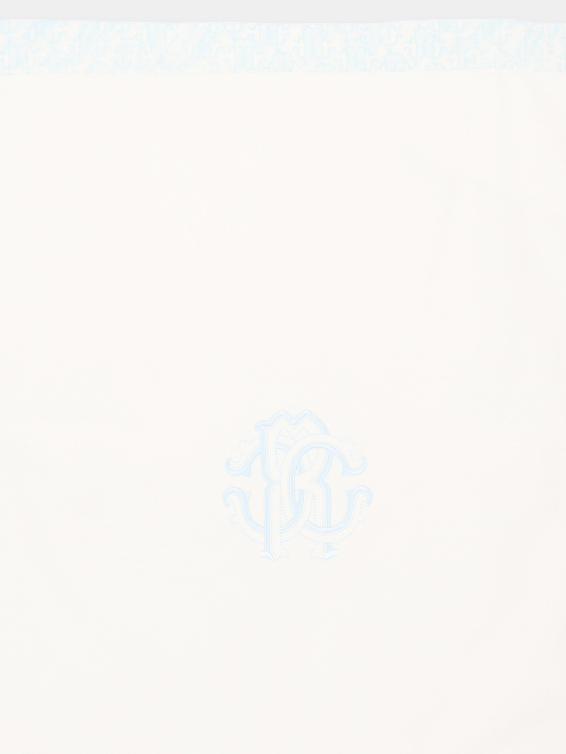 Coperta celeste per neonato con monogram,Roberto Cavalli Kids,CLP26011CE ZEBRA CELESTE