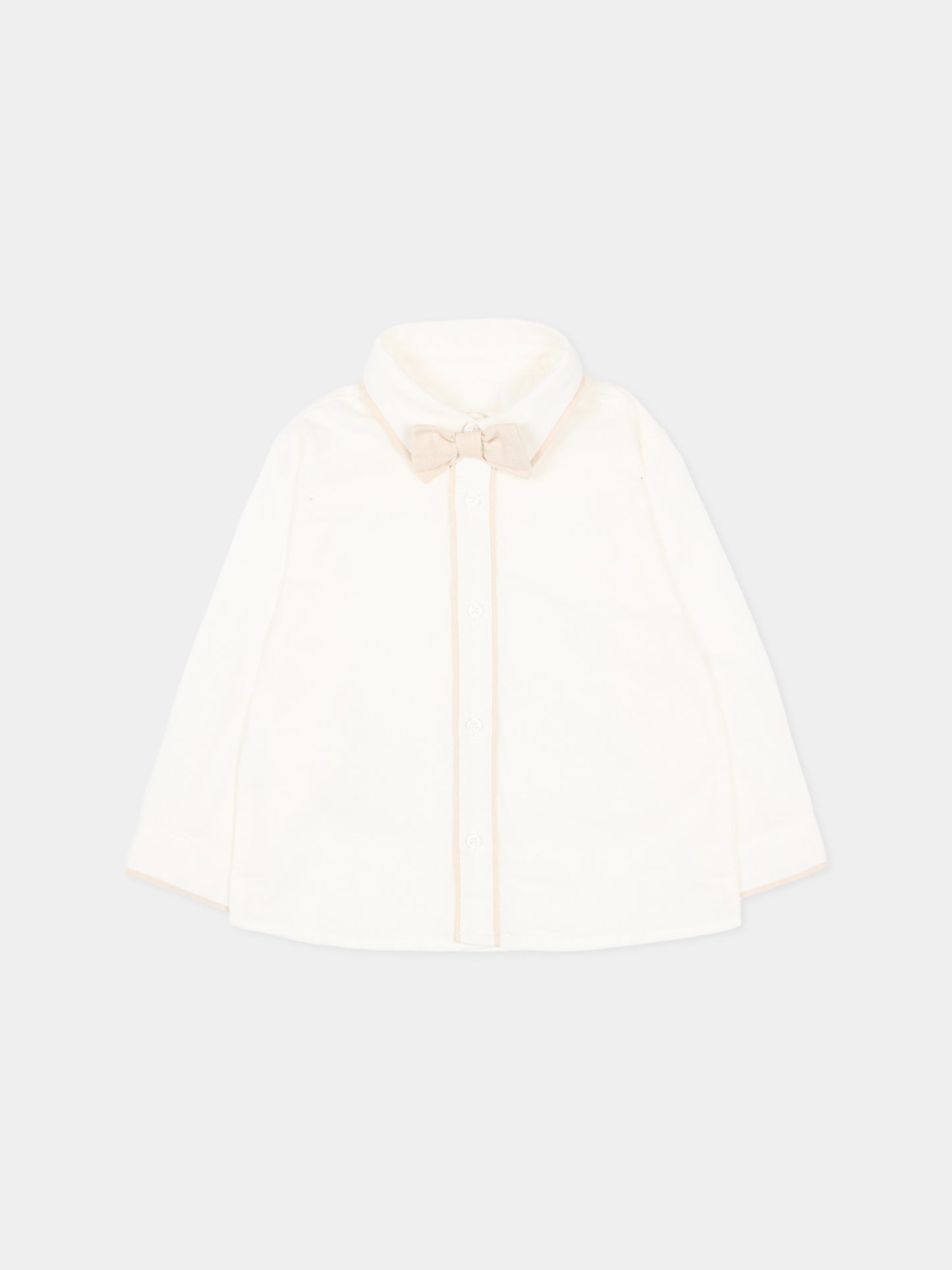 Camicia avorio per neonato con papillon,Mayoral,1115 072