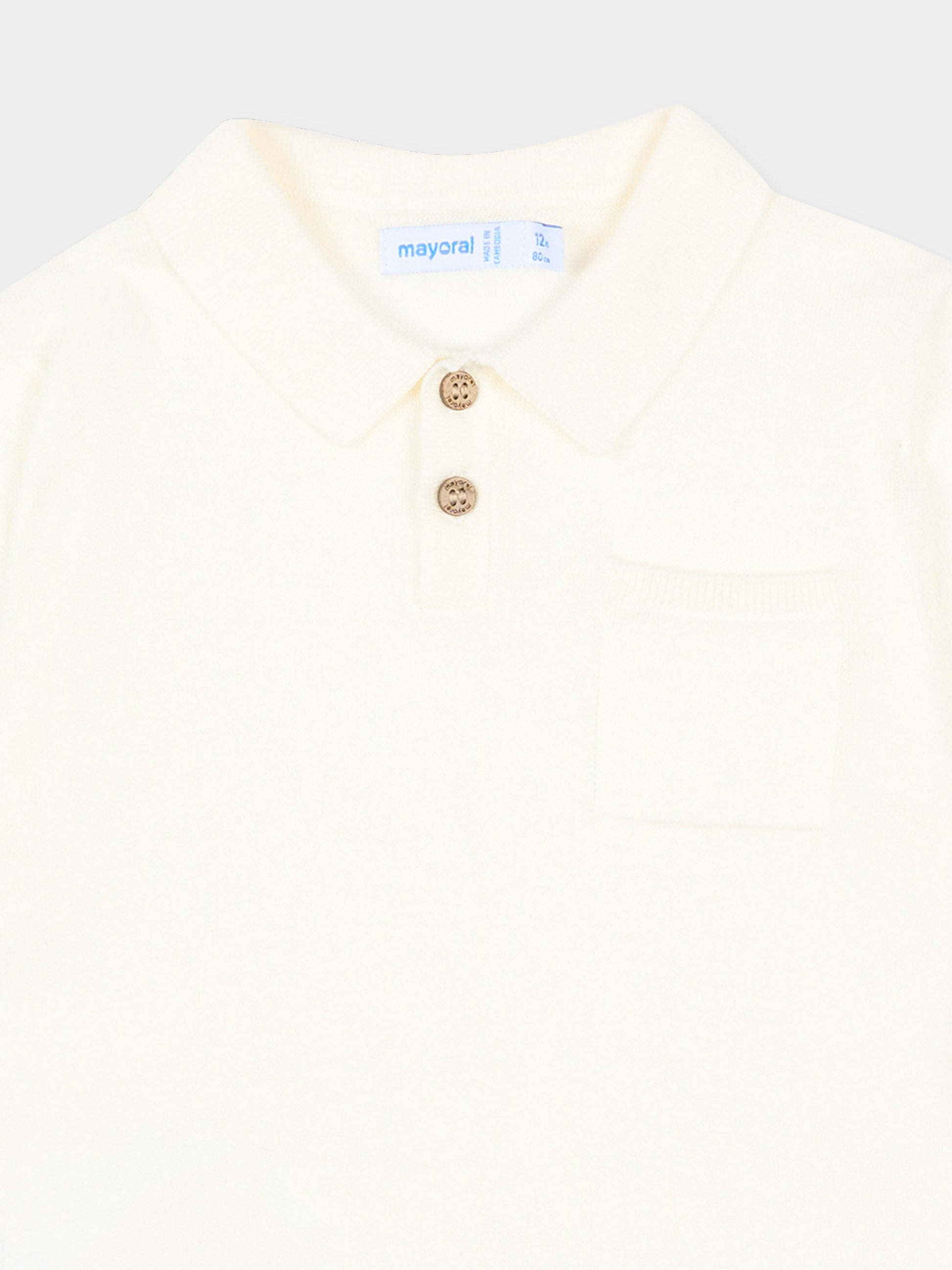 Polo avorio per neonato in maglia,Mayoral,1109 040