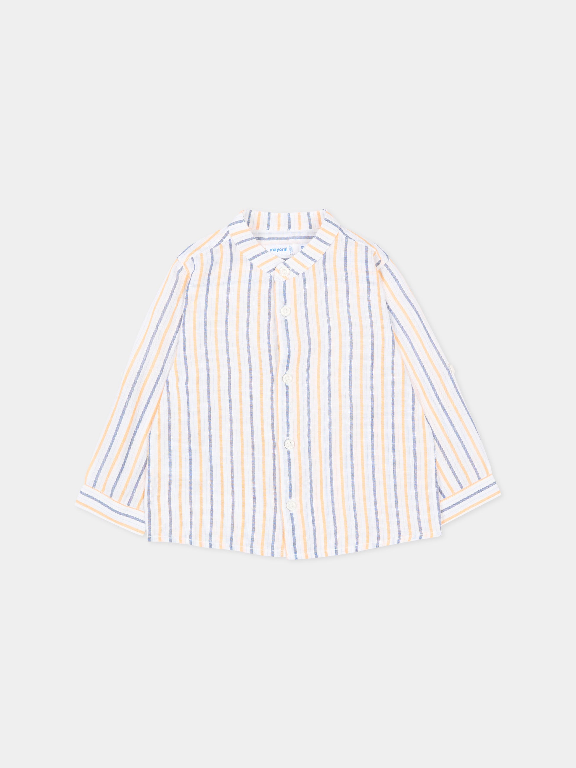 Camicia bianca a righe per neonato,Mayoral,1116 036