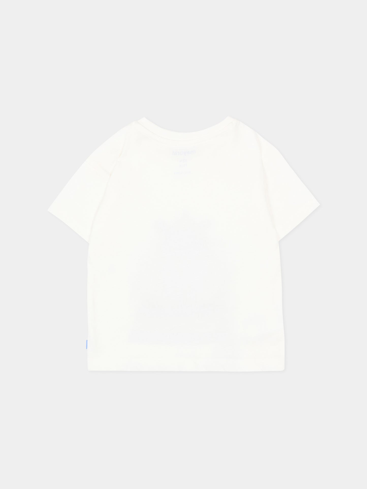 T-Shirt avorio con ippopotamo per neonato,Mayoral,1011 086
