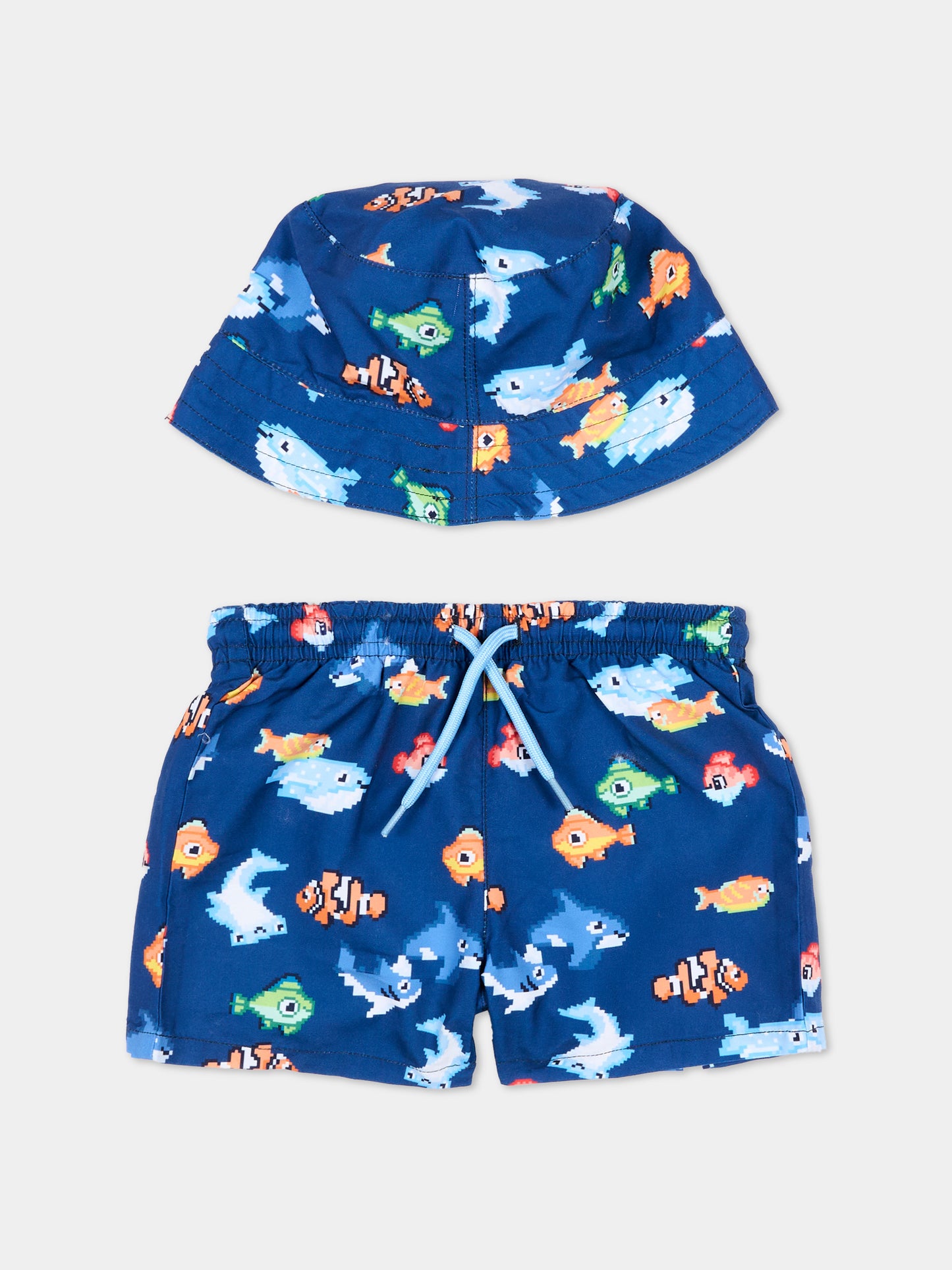 Completo sportivo blu per neonato con pesci,Mayoral,1660 072