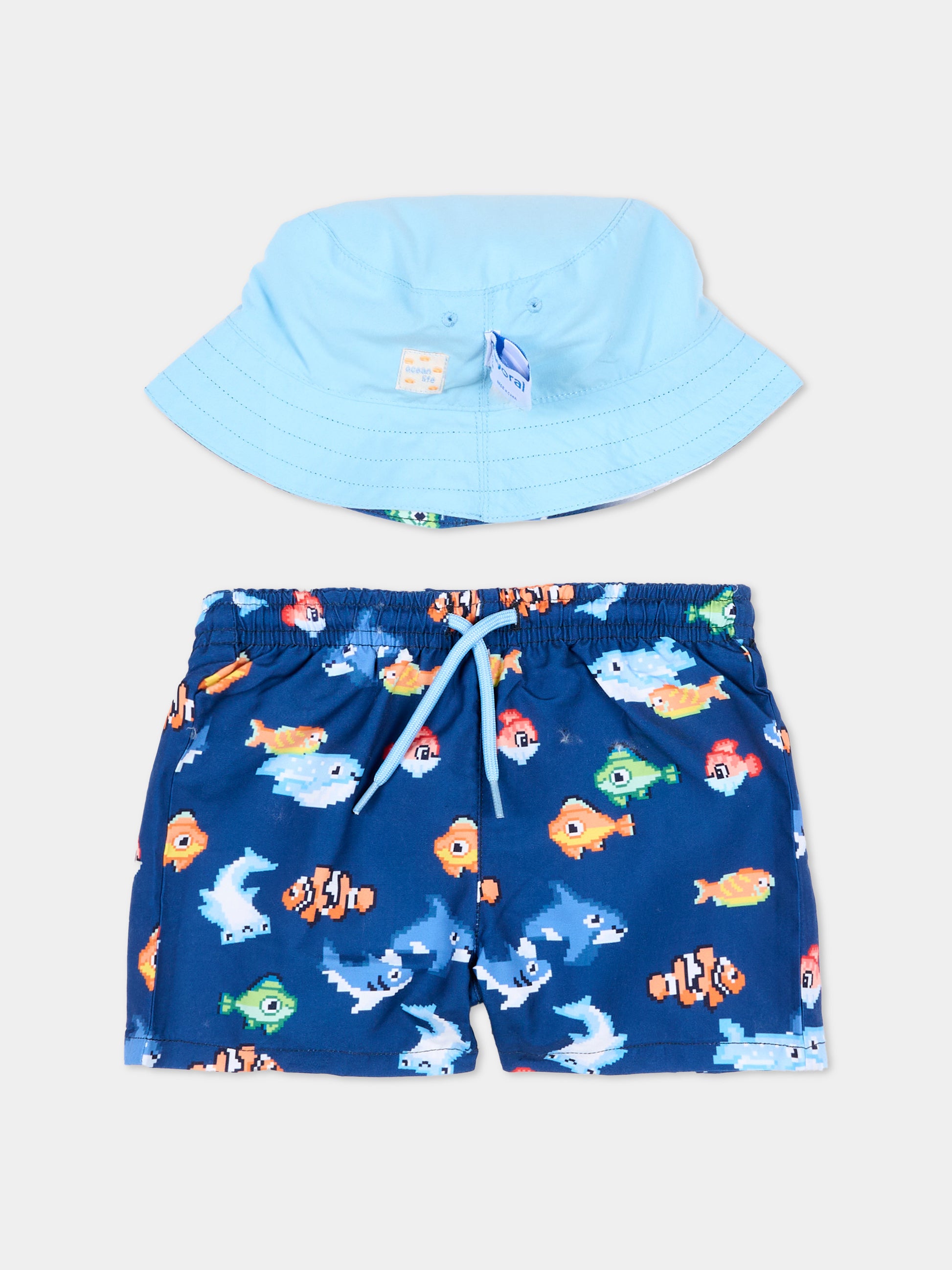 Completo sportivo blu per neonato con pesci,Mayoral,1660 072