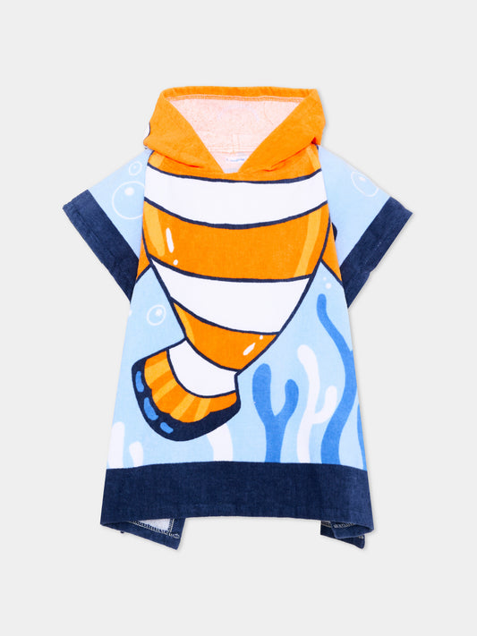 Accappatoio azzurro per neonato con pesce,Mayoral,10164 097
