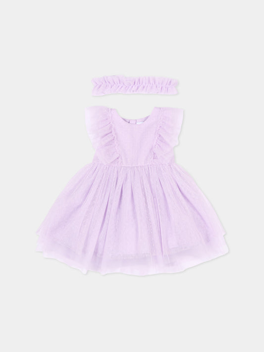 Abito elegante lilla per neonata in plumetis,Mayoral,1905 047