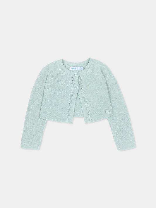 Cardigan verde per neonata corto,Mayoral,302 075