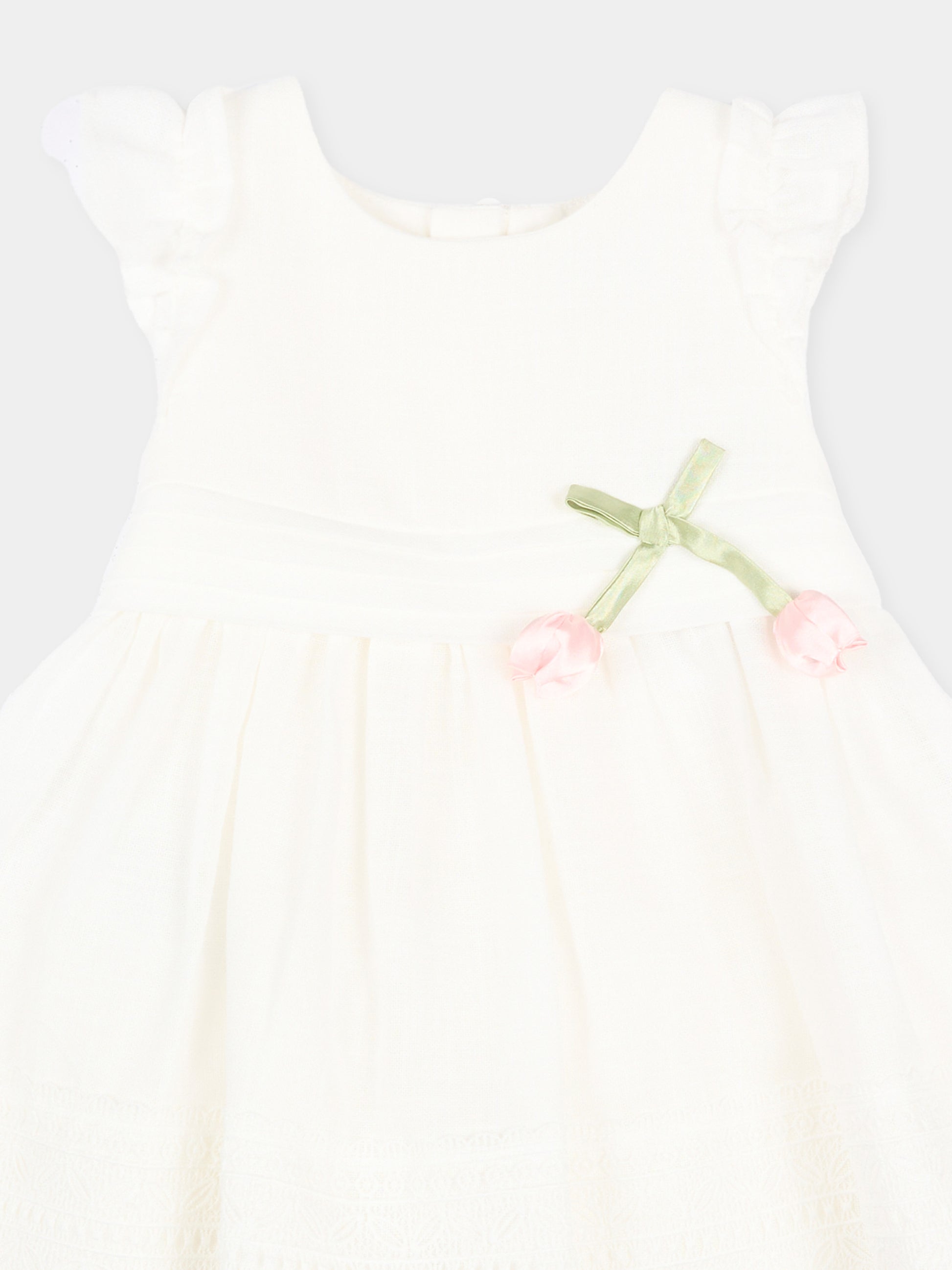 Abito elegante avorio per neonata con rose,Mayoral,1907 042