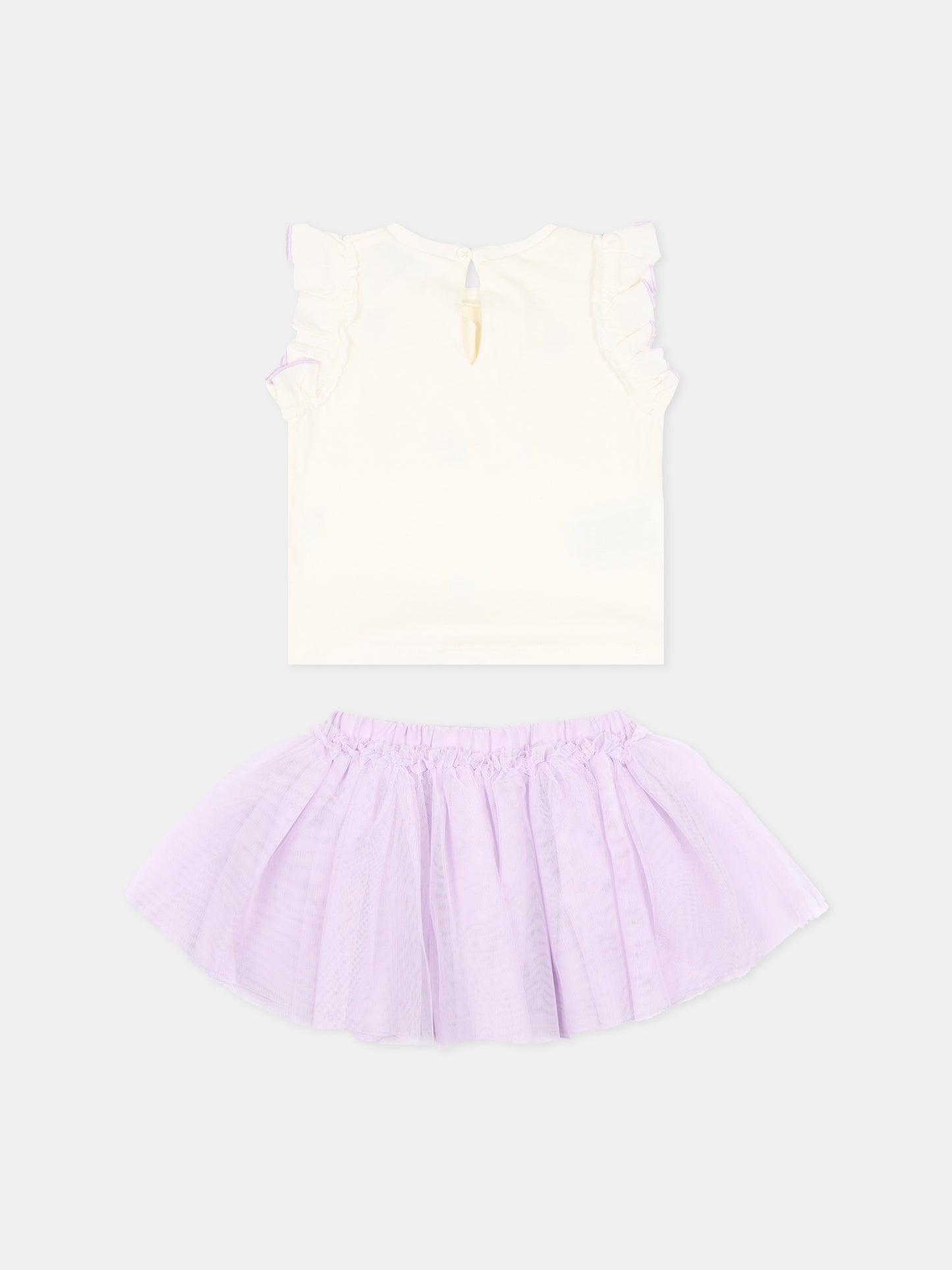 Completo elegante lilla per neonata con fiori ricamati,Mayoral,1933 047