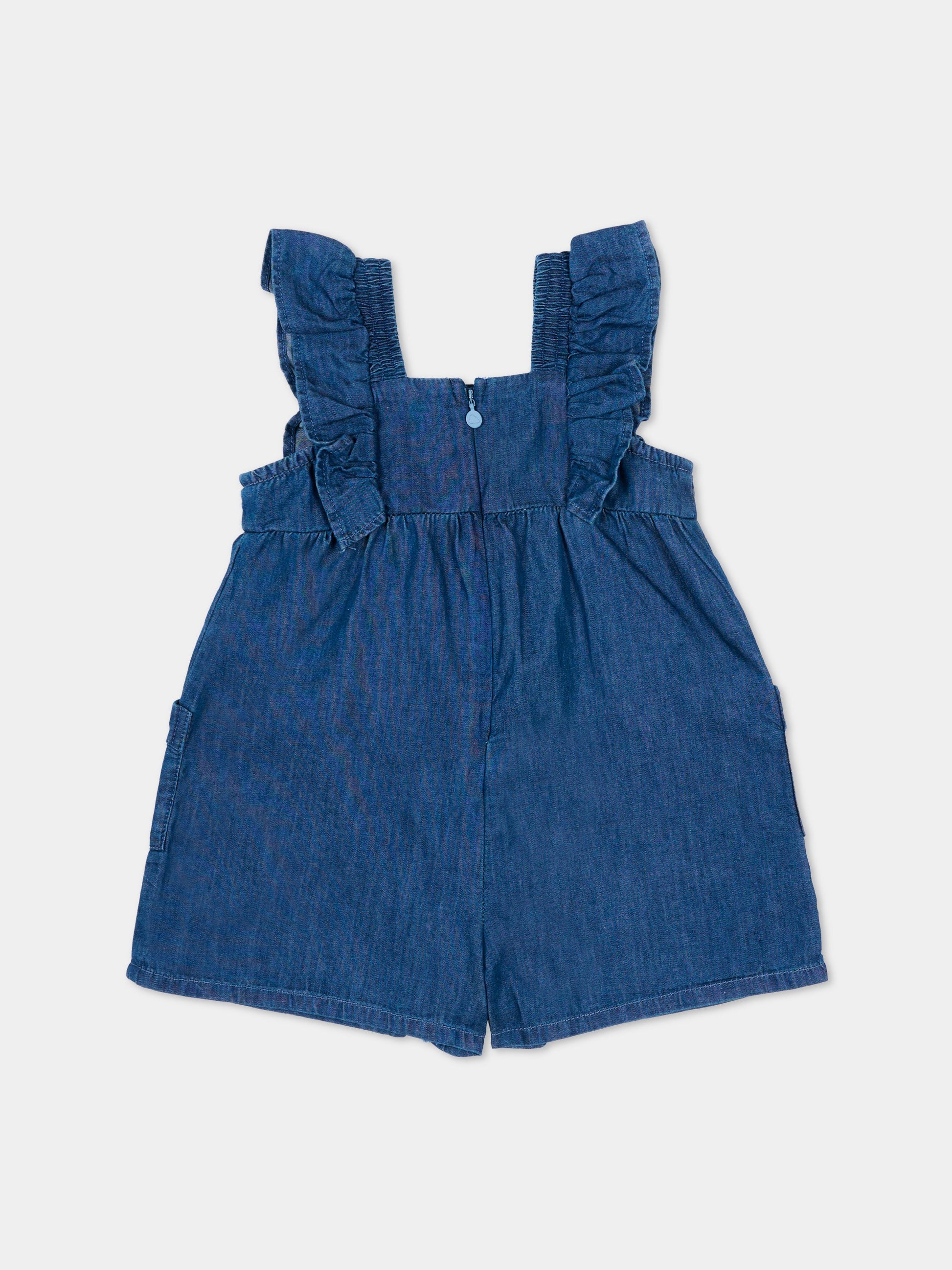 Salopette denim per neonata con cuori,Mayoral,1828 028