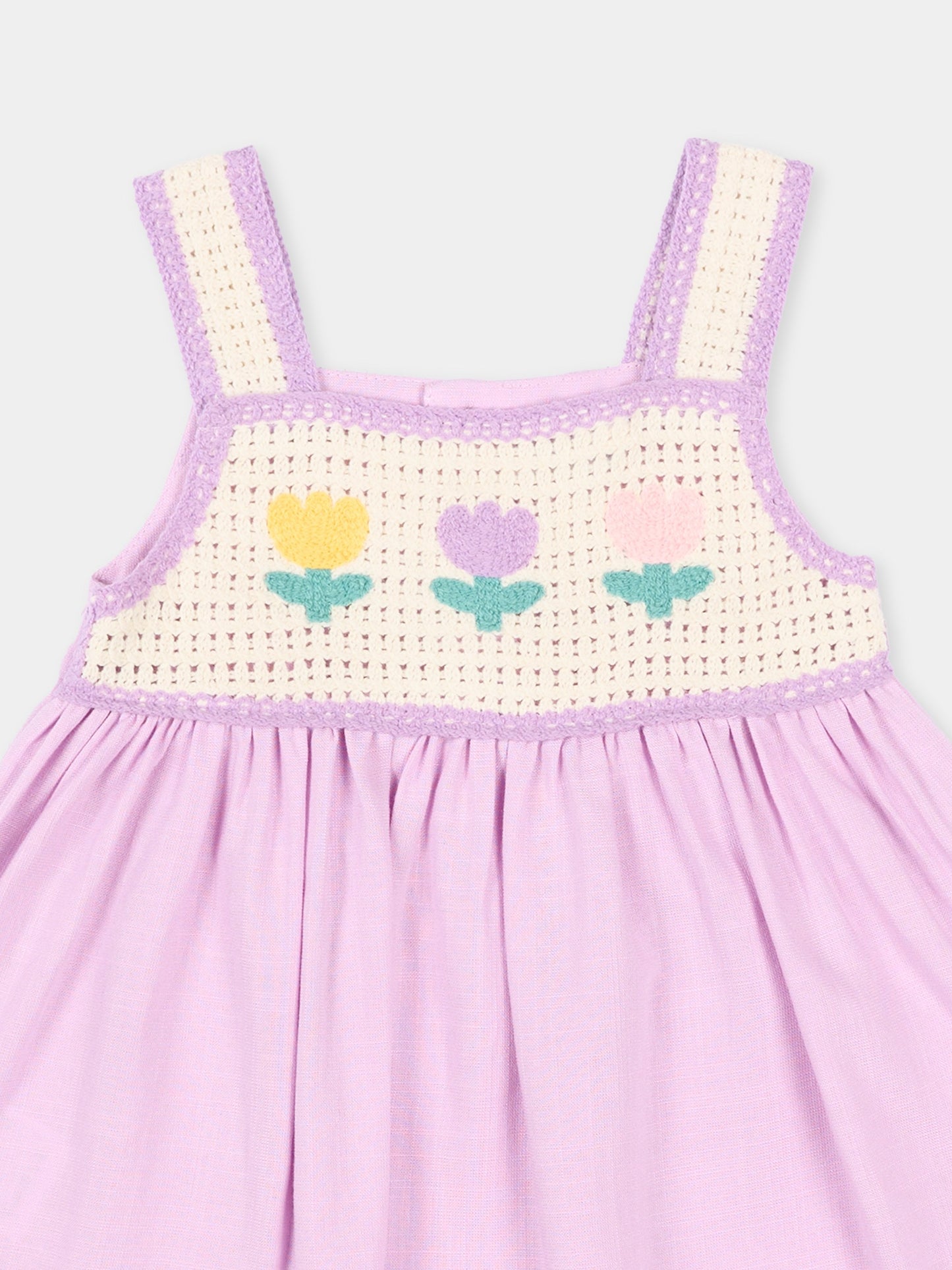 Vestito lilla per neonata con tulipani,Mayoral,1931 080