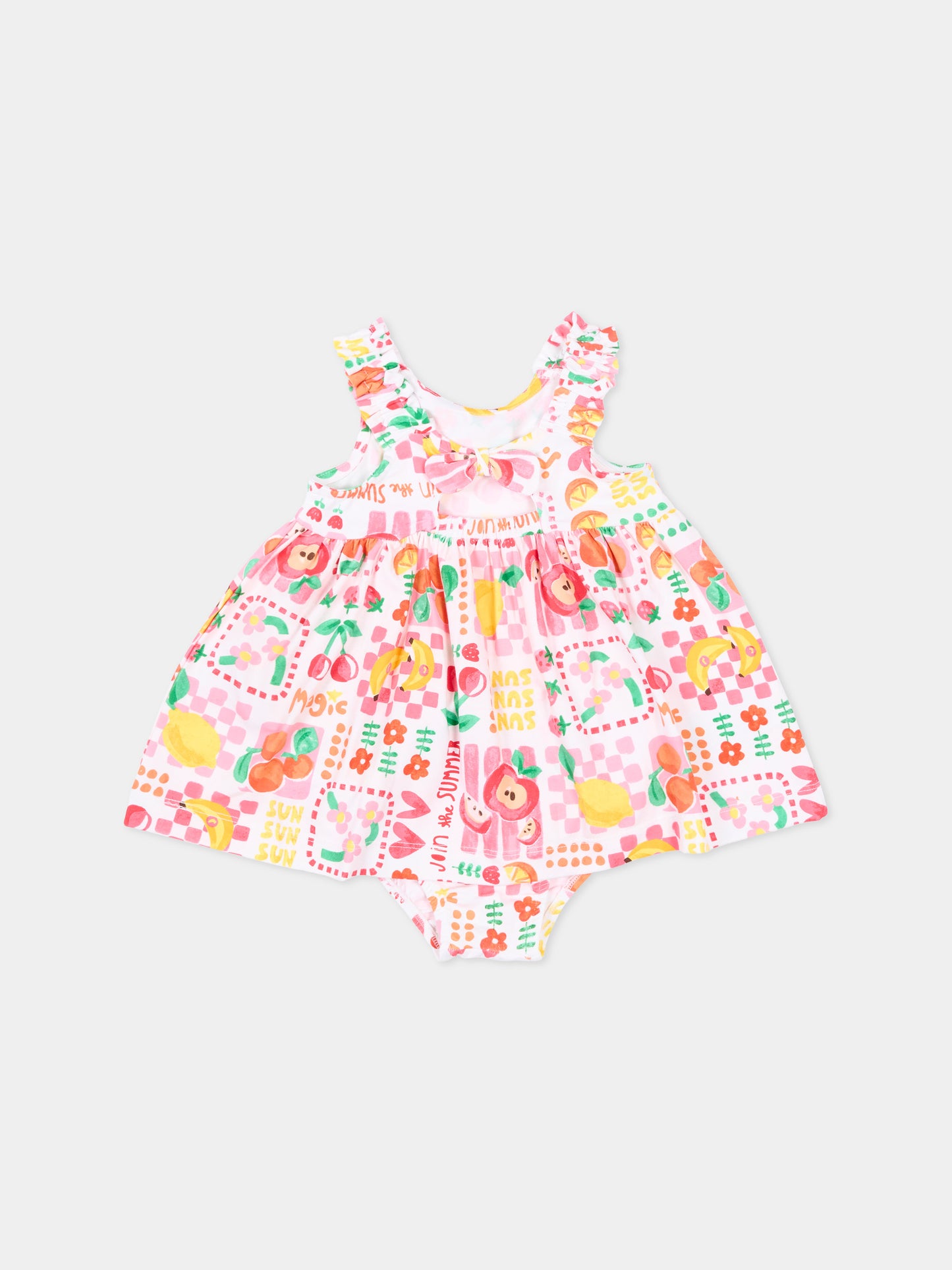 Vestito bianco per neonata con frutta,Mayoral,1927 059