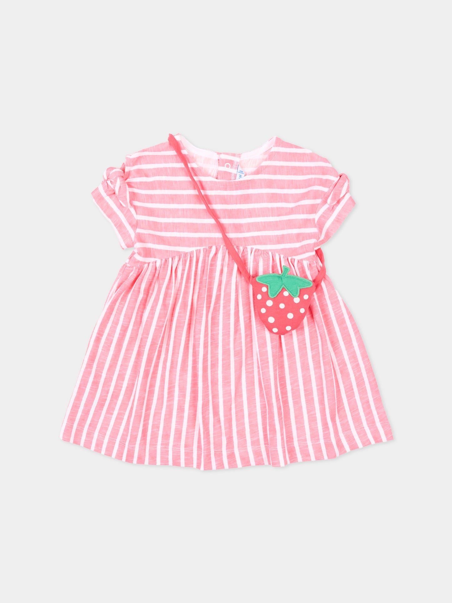 Vestito rosa per neonata con borsetta fragola,Mayoral,1919 051