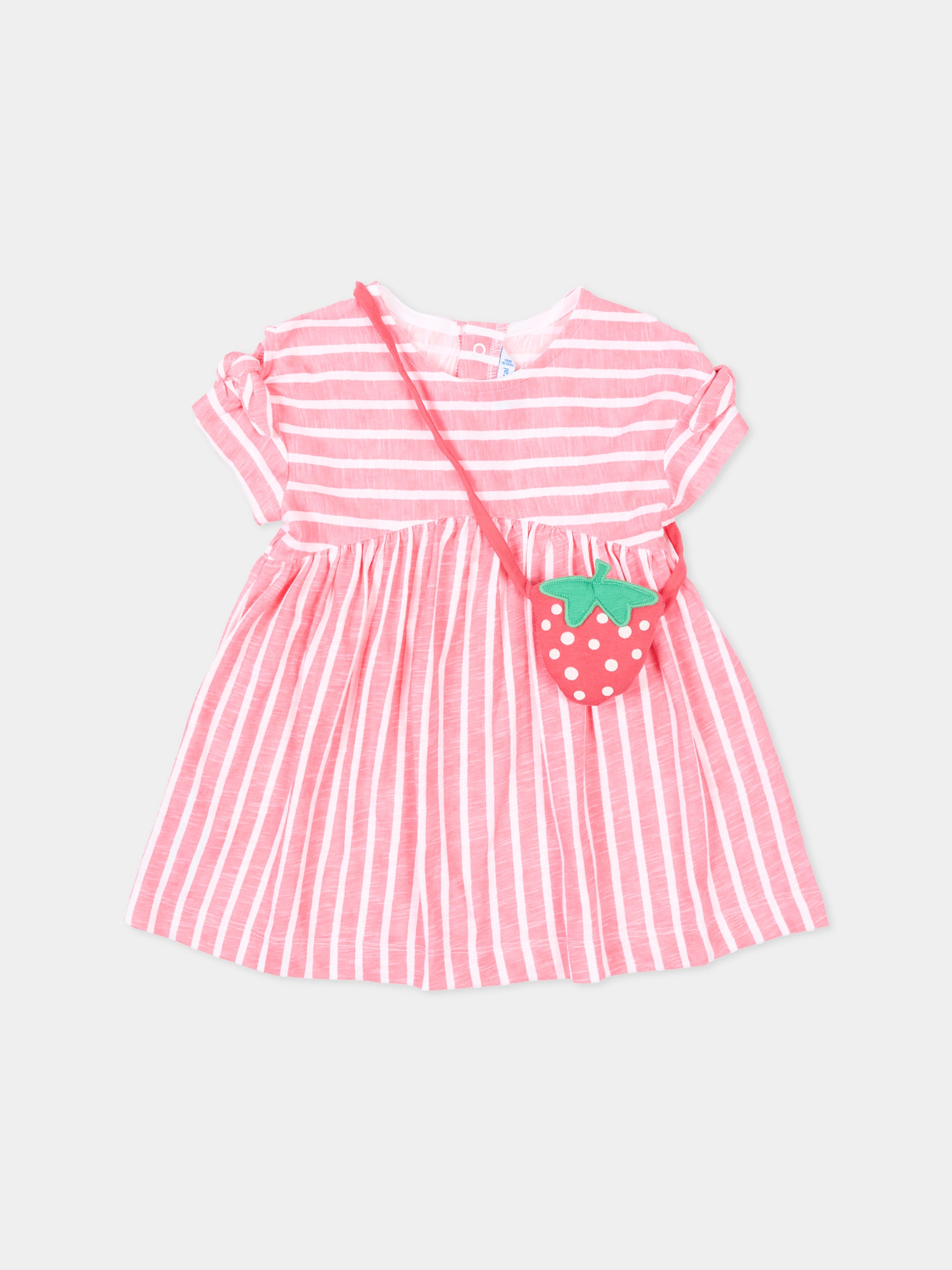 Vestito rosa per neonata con borsetta fragola,Mayoral,1919 051