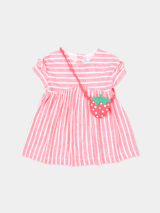 Vestito rosa per neonata con borsetta fragola,Mayoral,1919 051