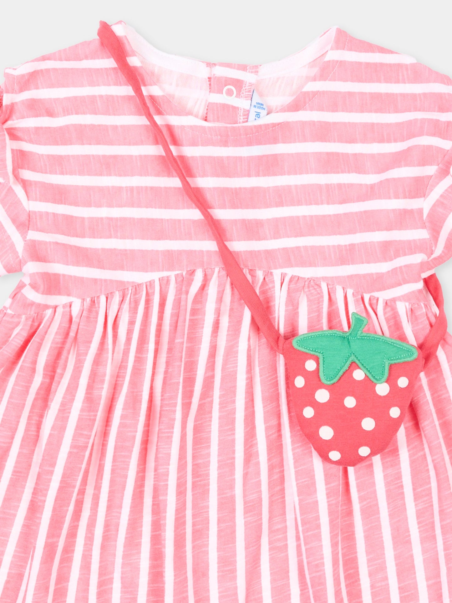 Vestito rosa per neonata con borsetta fragola,Mayoral,1919 051