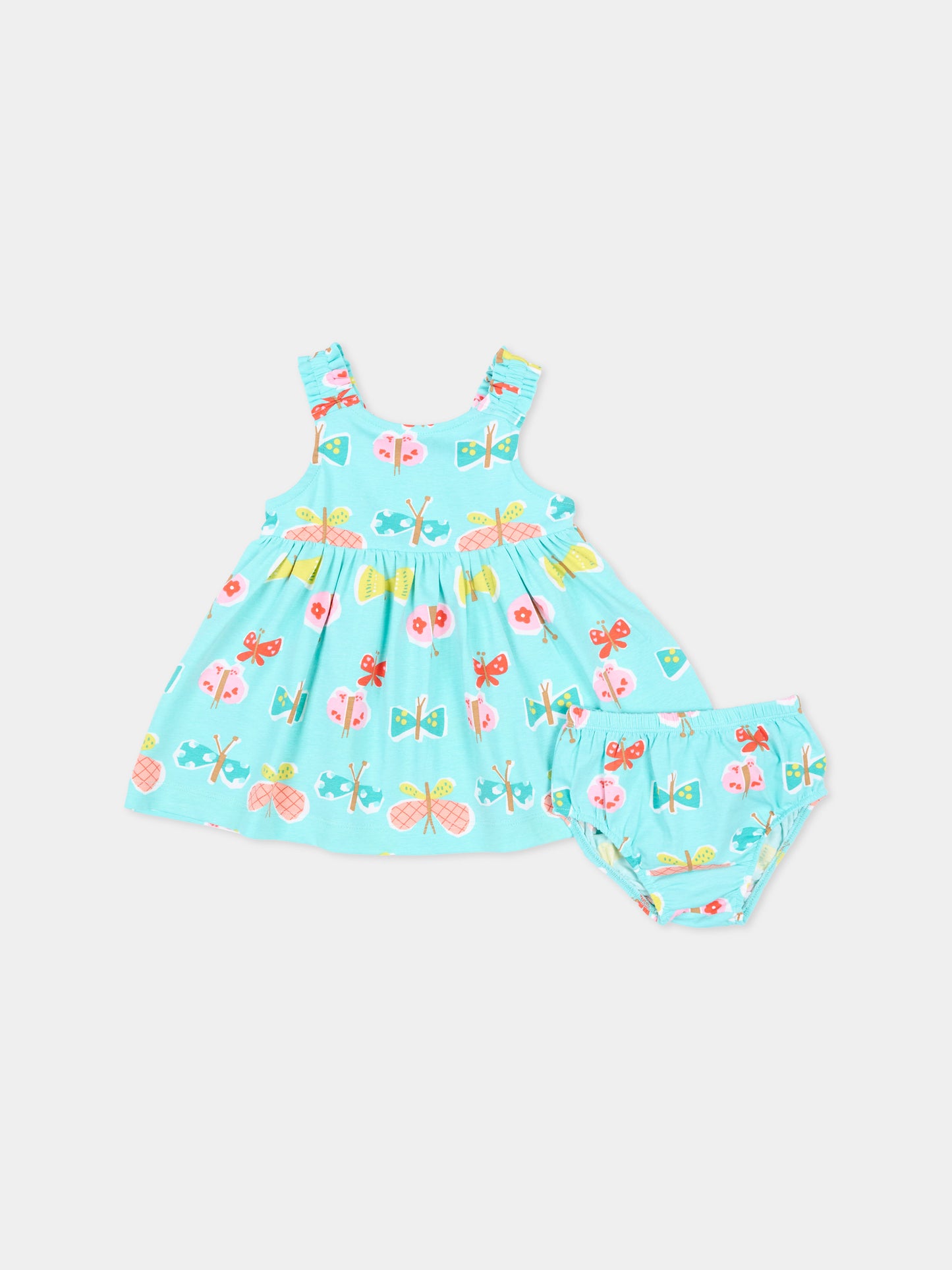 Vestito verde acqua per neonata con farfalle,Mayoral,1927 058